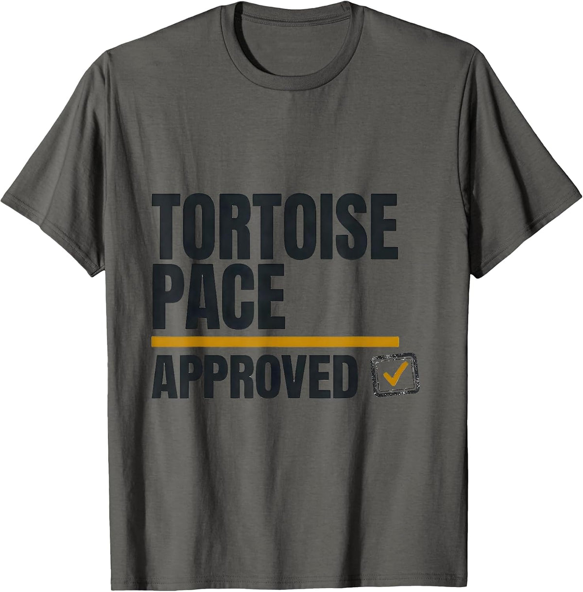 Men's Tortoise Pace Approved Funny Turtle Lover Novelty Humor T-Shirt - Asphalt Grey