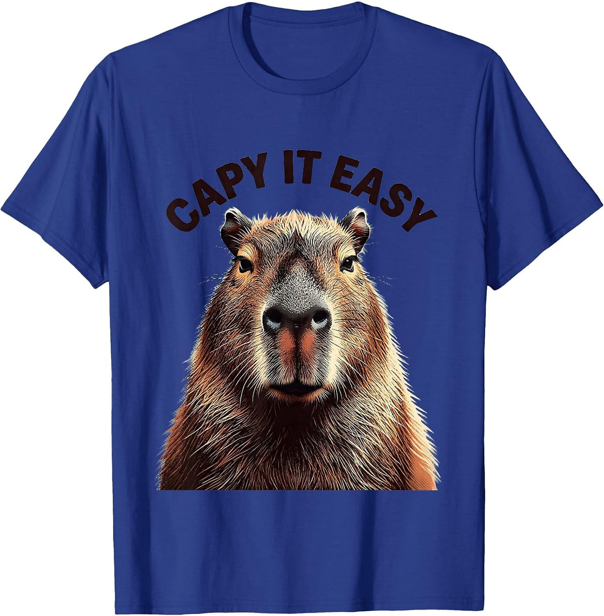 Capy It Easy Funny Capybara Meme Gamer Animal Humor T-Shirt - Royal Blue