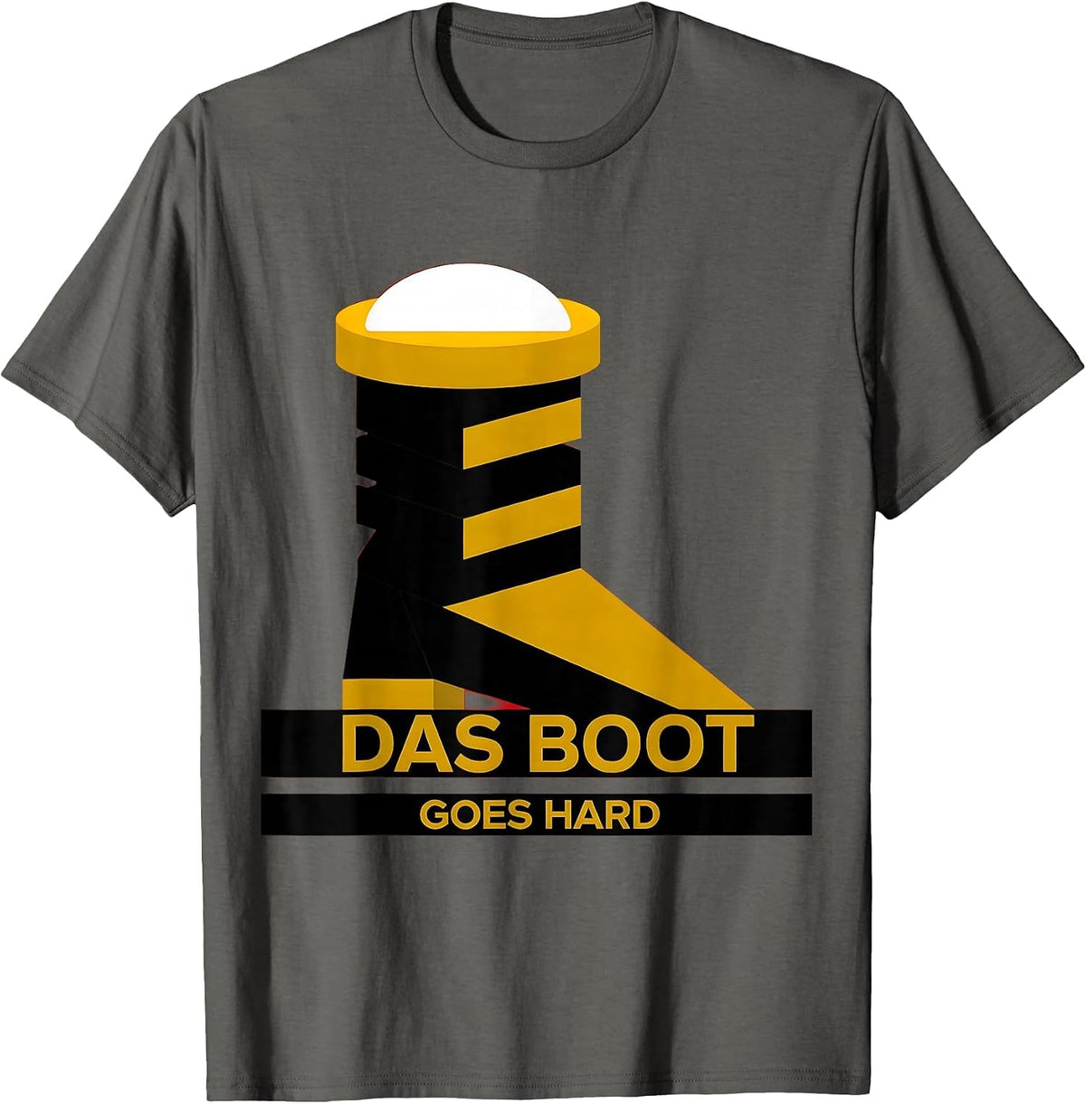 Das Boot Goes Hard Oktoberfest Design T-Shirt - Asphalt Grey