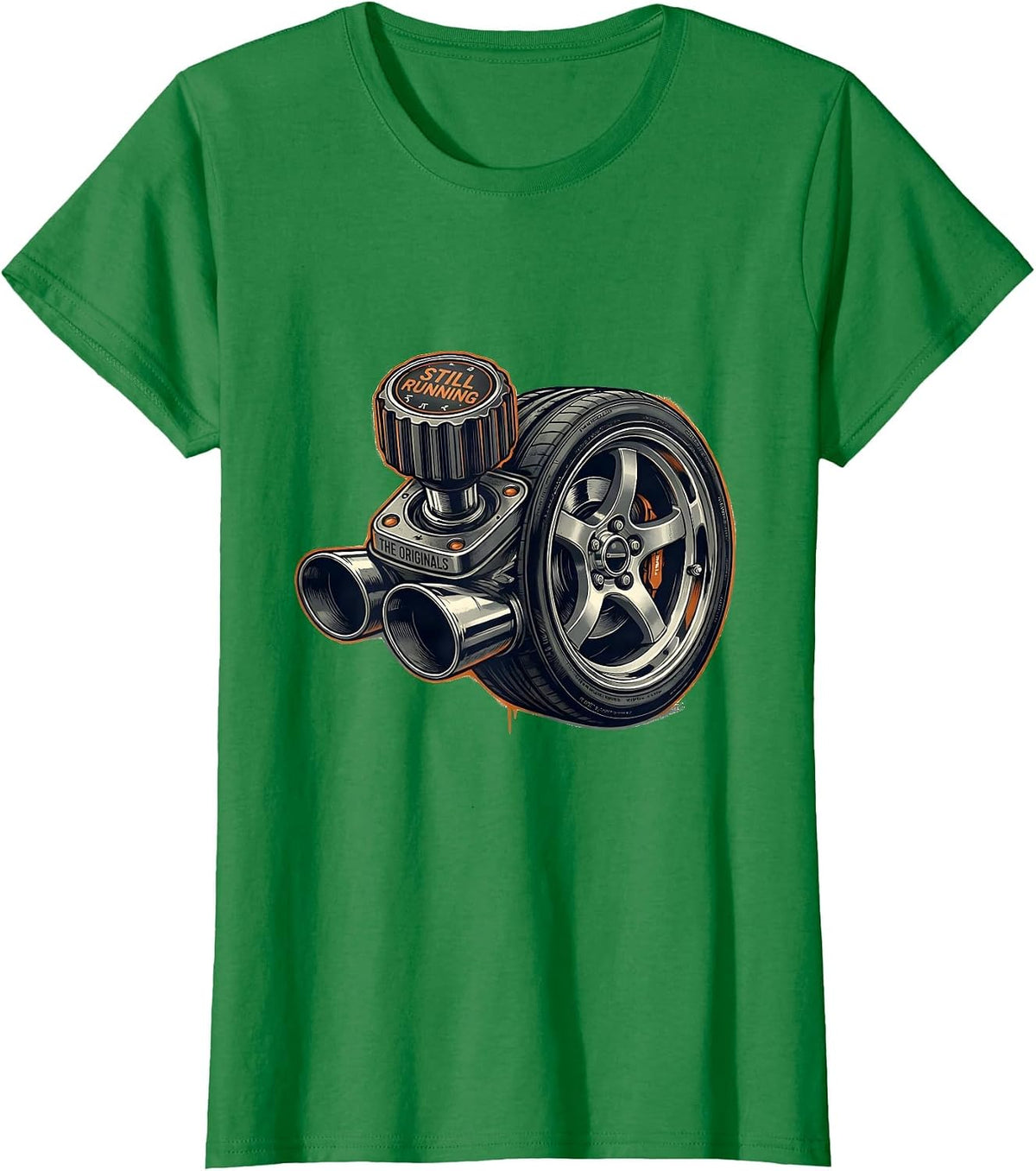 Women's Still Running The Originals Funny Grandpa Classic Car Guy T-Shirt - Kelly Green