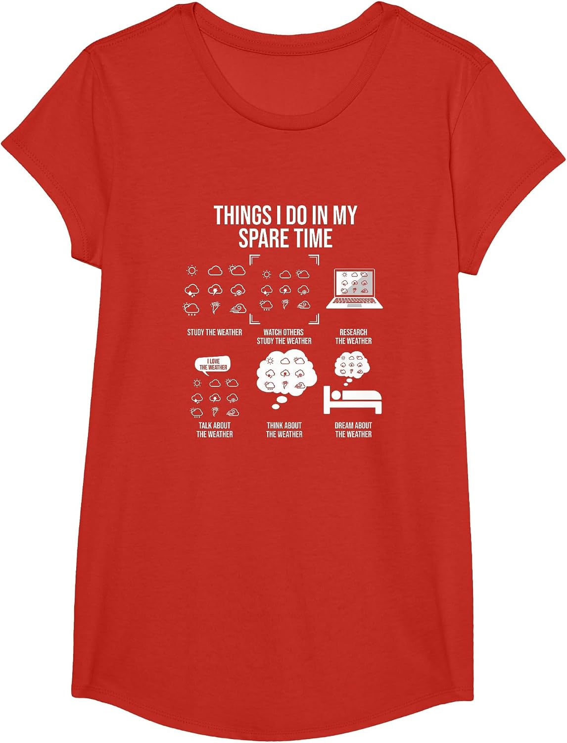 Things I Do in My Spare Time, Meteorologist Weatherman T-Shirt - Girls Red