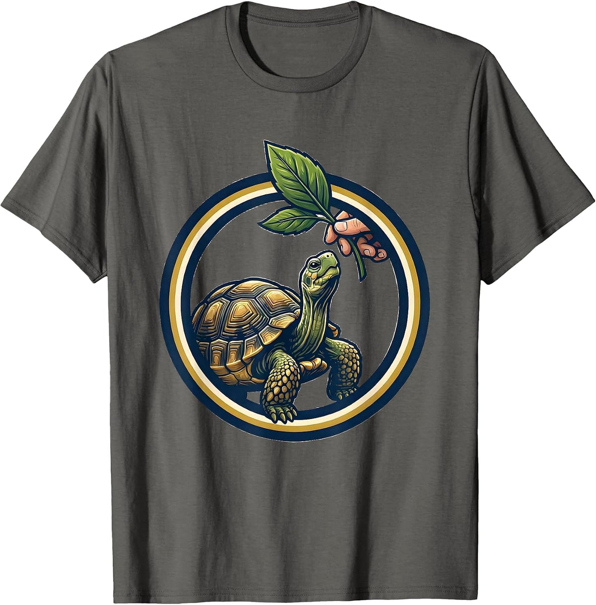 Men's Sealed Tortoise Emblem Pet Lover Gift T-Shirt - Asphalt Grey