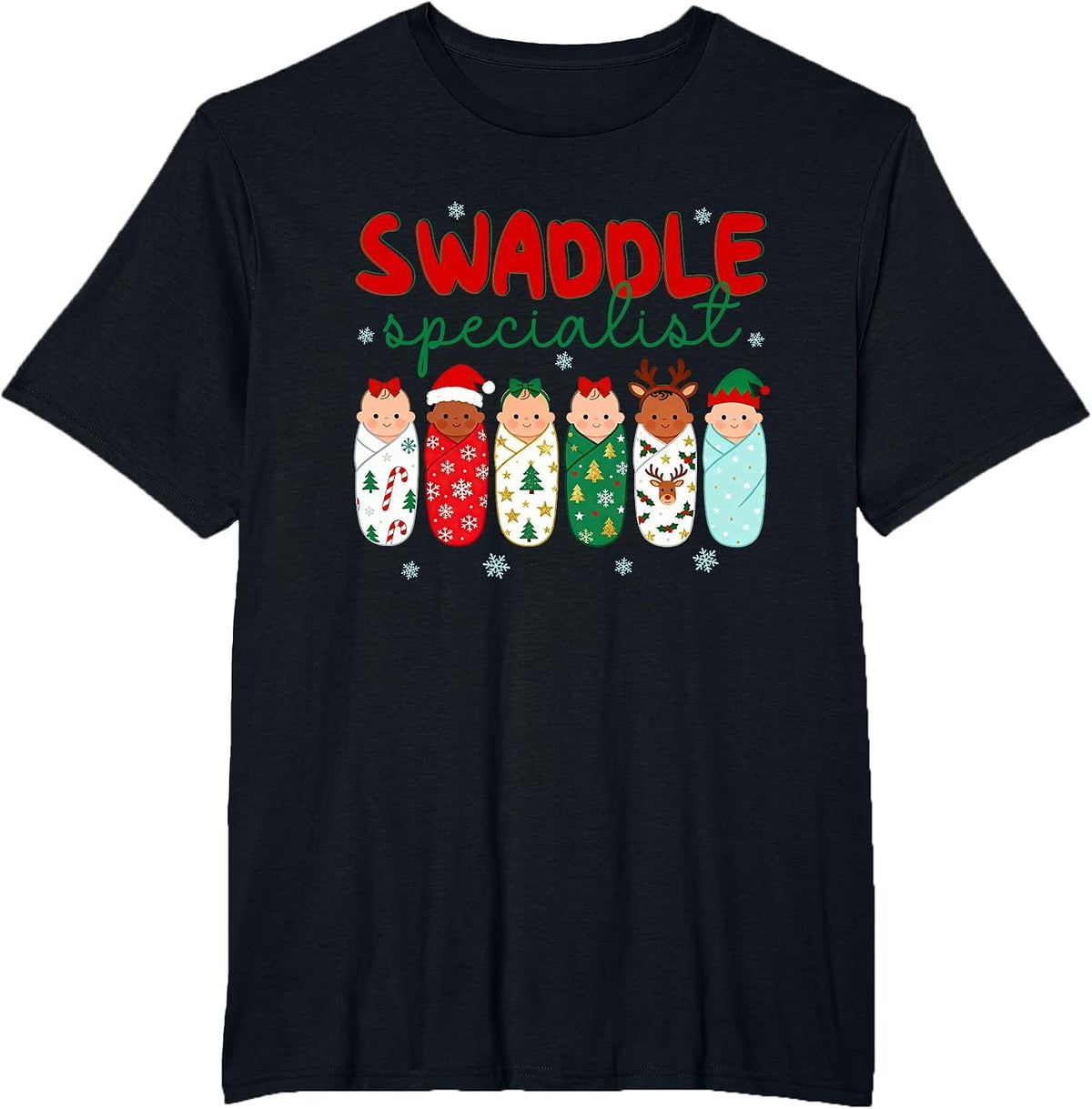 Swaddle Specialist NICU Nursing Labpr and Delivery Nurse T-Shirt - Black