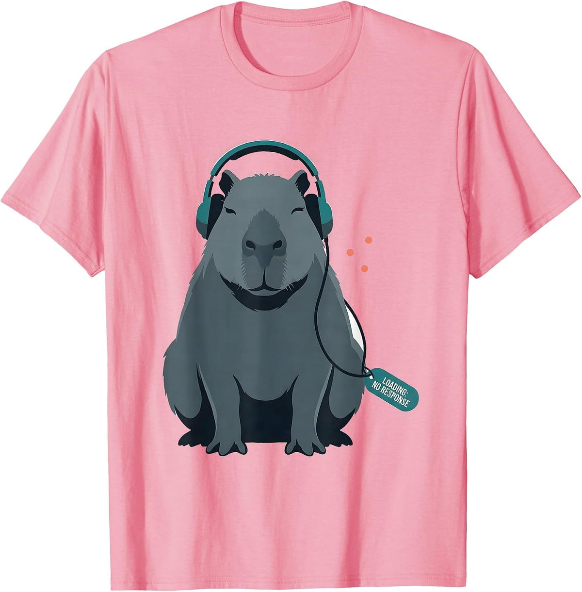 Men's Loading: No Response Funny Capybara Gamer Meme Humor T-Shirt - Pink