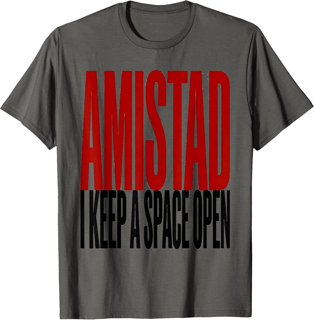Amistad I Keep A Space Open Teachers Students School Spirit T-Shirt - Asphalt Grey