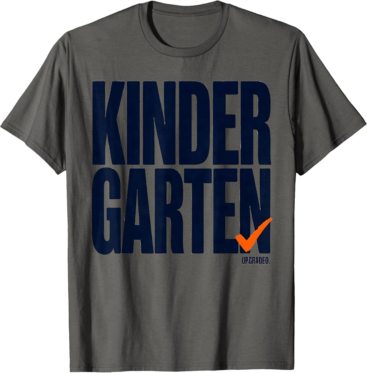 Kindergarten Upgraded Retro Back To School Teacher First Day T-Shirt - Asphalt Grey