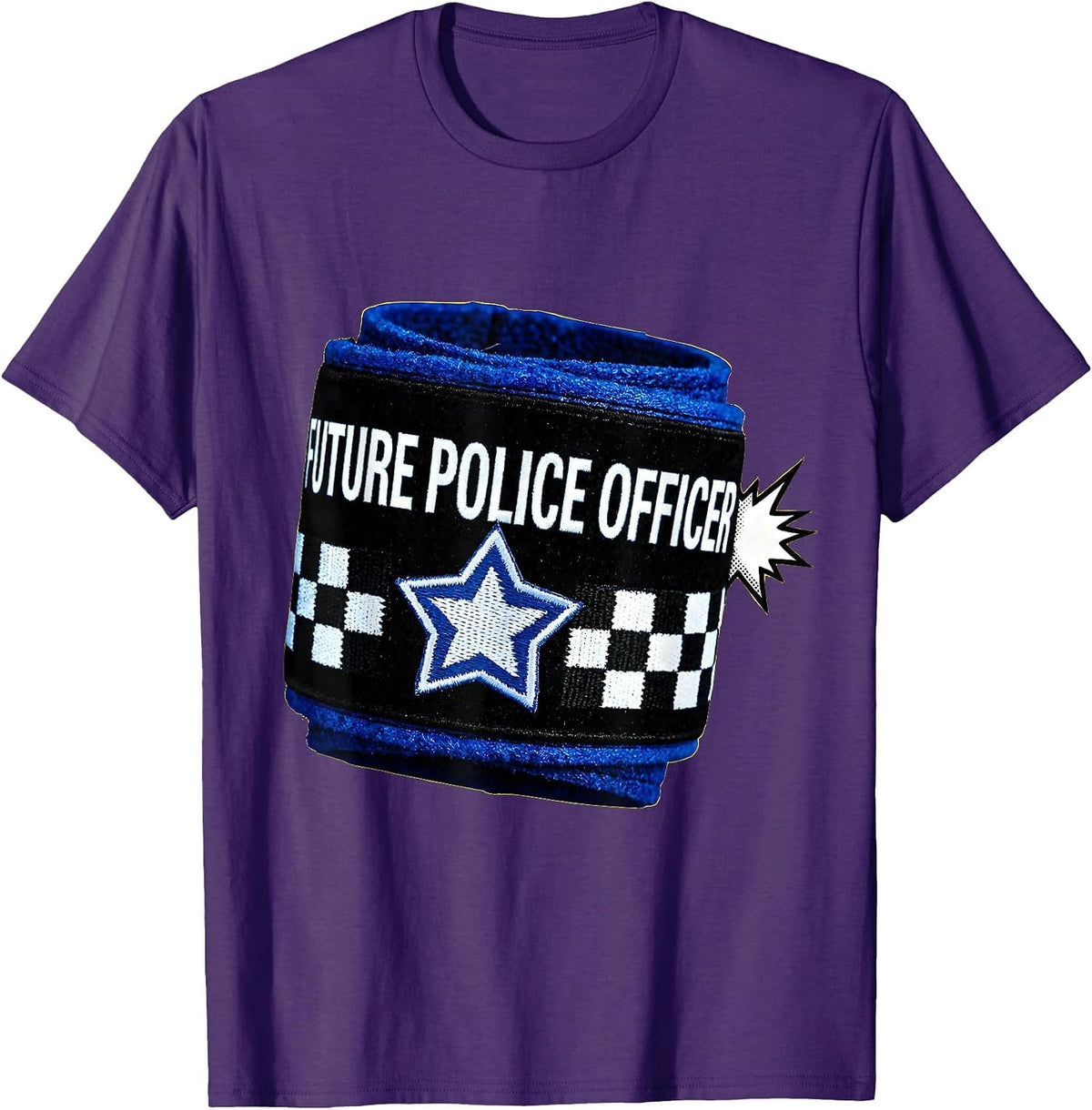 Men's Future Police Officer Pop Art Halloween Costume Kids T-Shirt - Purple