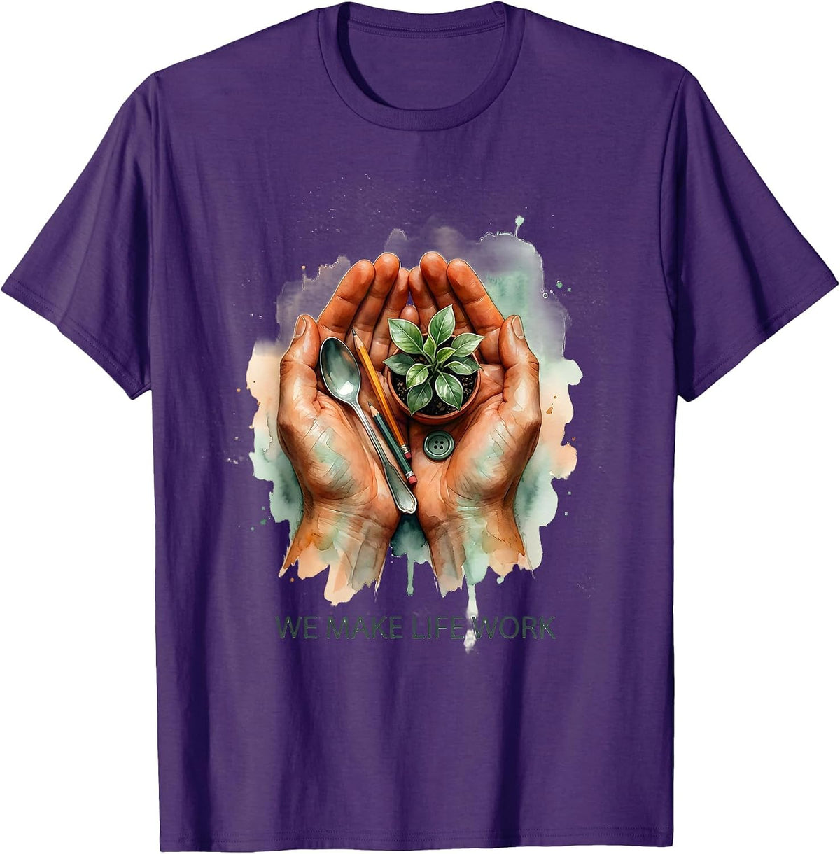 Men's We Make Life Work Occupational Therapy Design T-Shirt - Purple