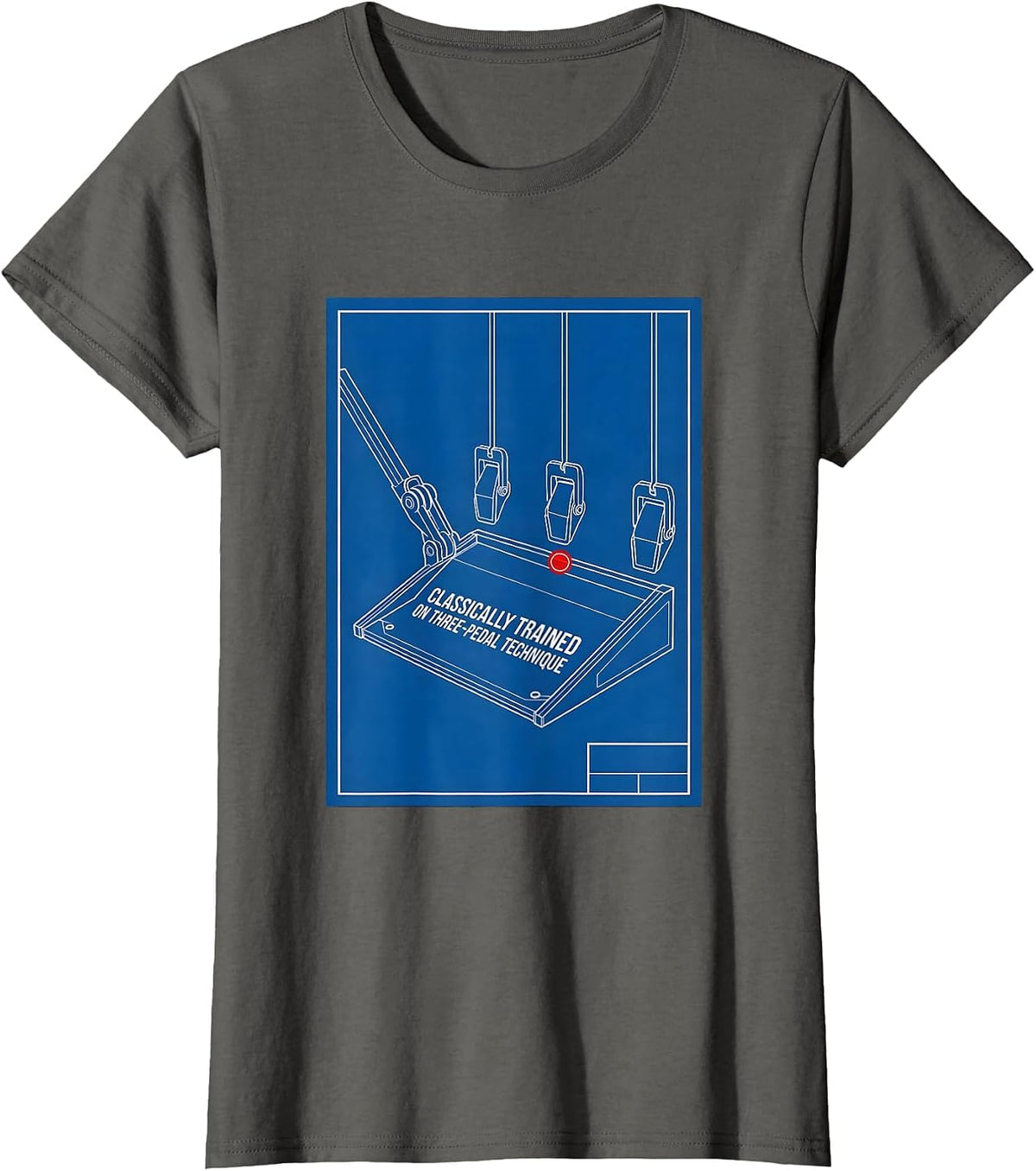 Women's Classically Trained On Three-Pedal Technique Car Guy T-Shirt - Asphalt Grey