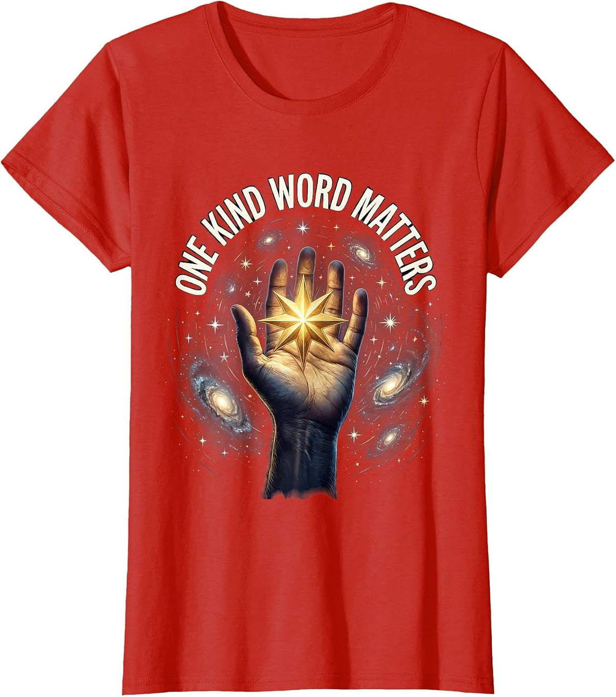 One Kind Word Matters Kindness Is Free Design T-Shirt - Red