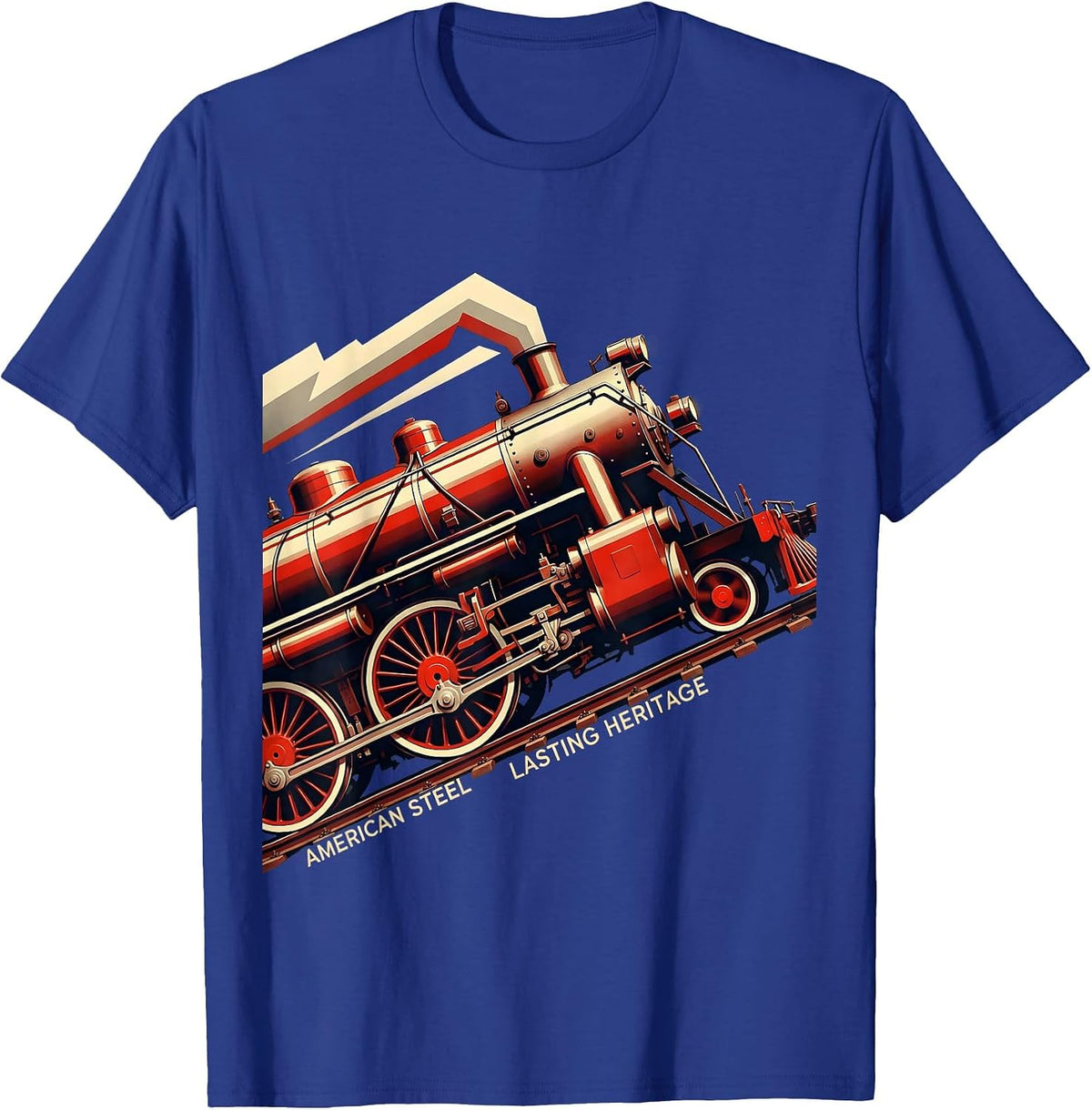 Men's American Steel Lasting Heritage Constructivist Poster Steam T-Shirt - Royal Blue