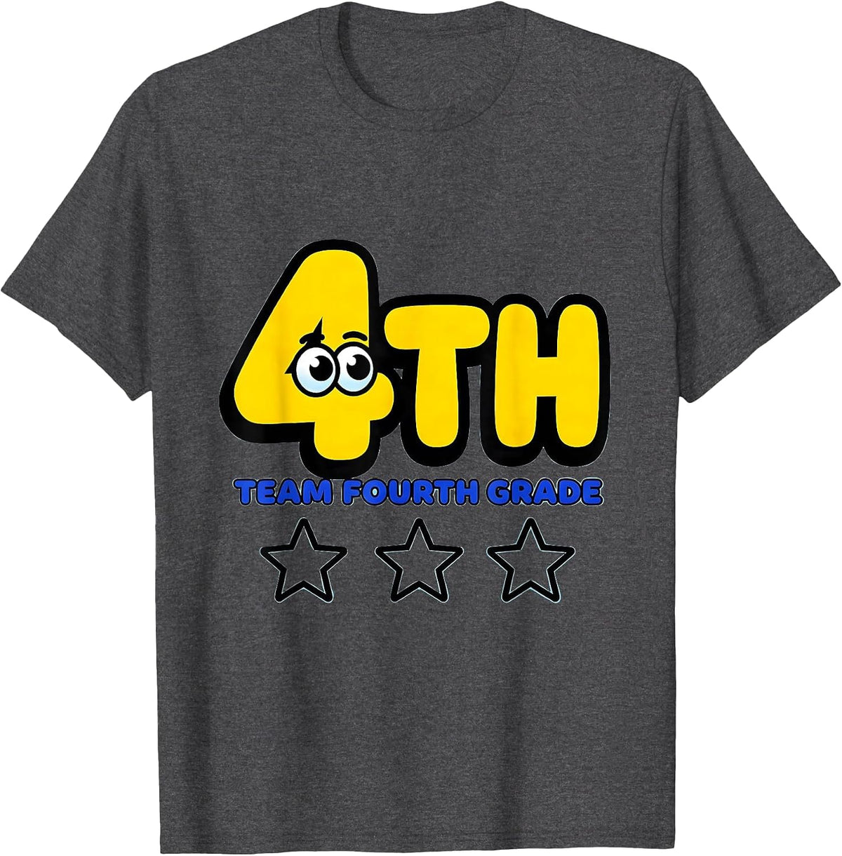 Men's Team Fourth Grade Cartoon Back To School Students Teachers T-Shirt - Dark Heather Grey