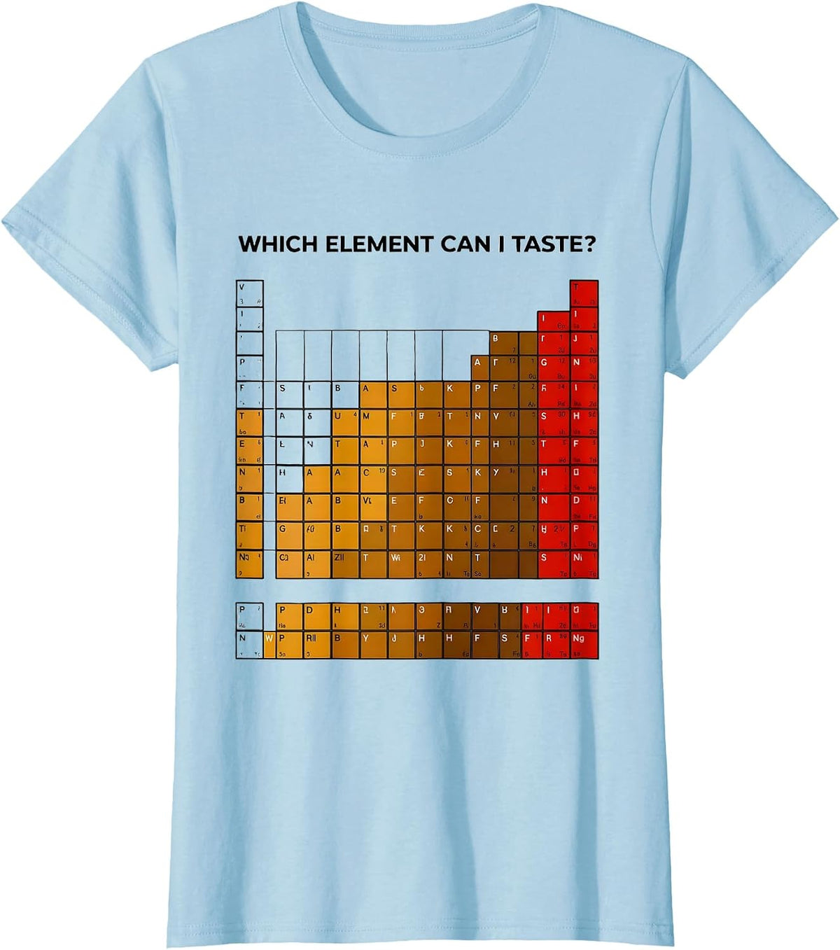 Which Element Can I Taste Funny Periodic Table Science T-Shirt - Baby Blue