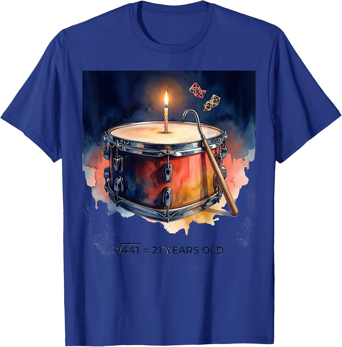 √441 = 21 Years Old Math Birthday Humor Gift T-Shirt - Royal Blue