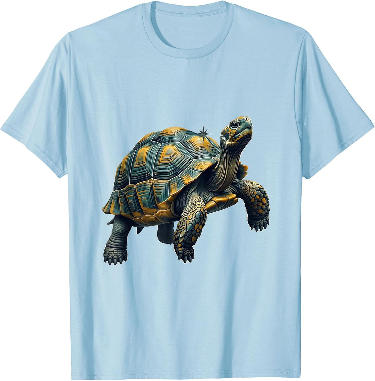 Men's Tortoise Midcentury Modern Pet Lover Humor T-Shirt - Baby Blue