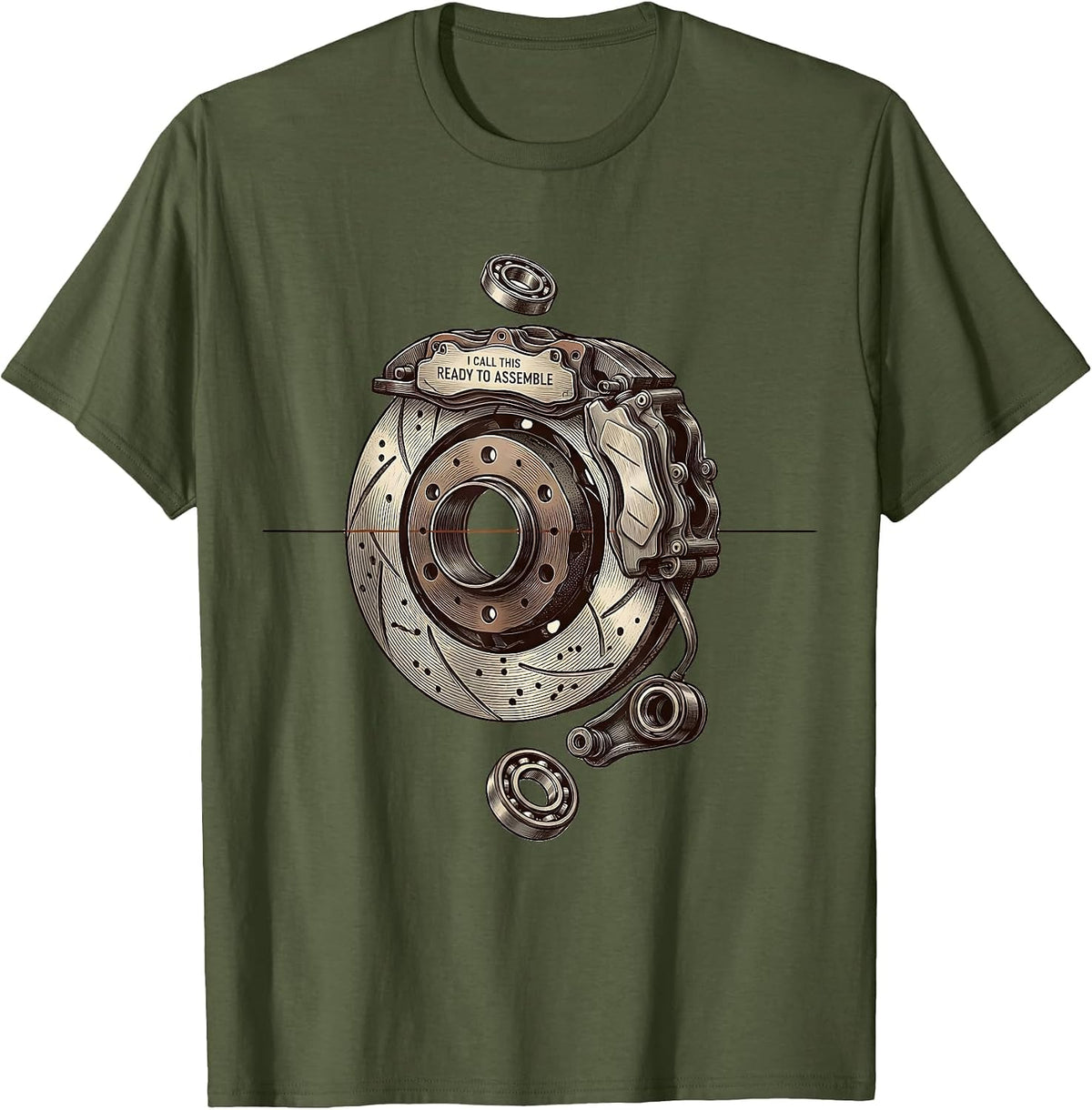 I Call This Ready To Assemble Funny Car Guy Mechanic T-Shirt - Olive Green