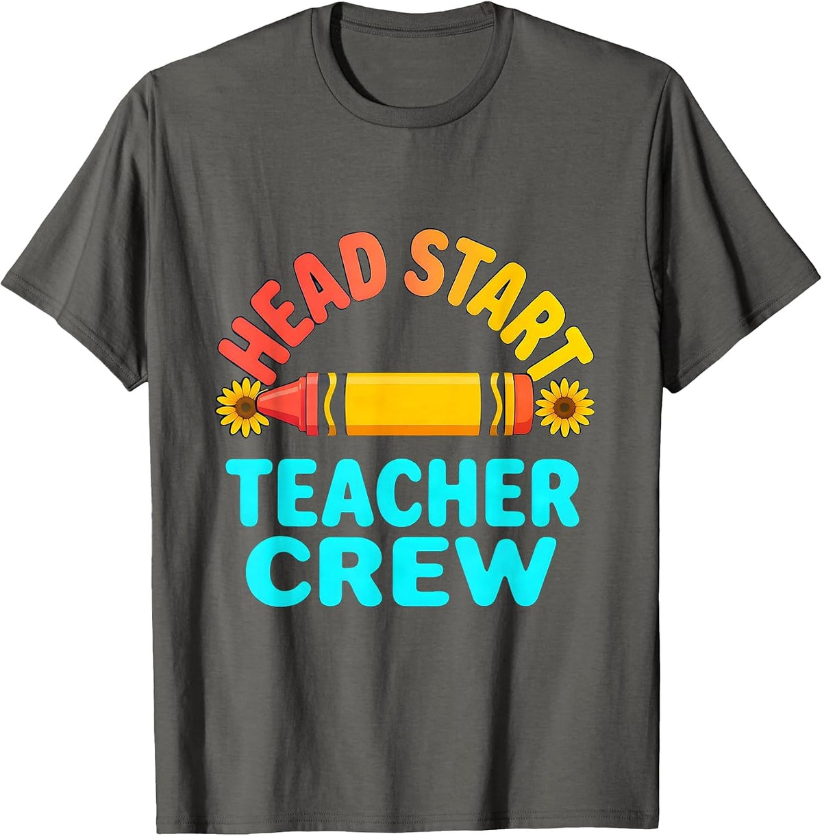 Head Start Teacher Crew Early Childhood Educator Preschool T-Shirt - Asphalt Grey