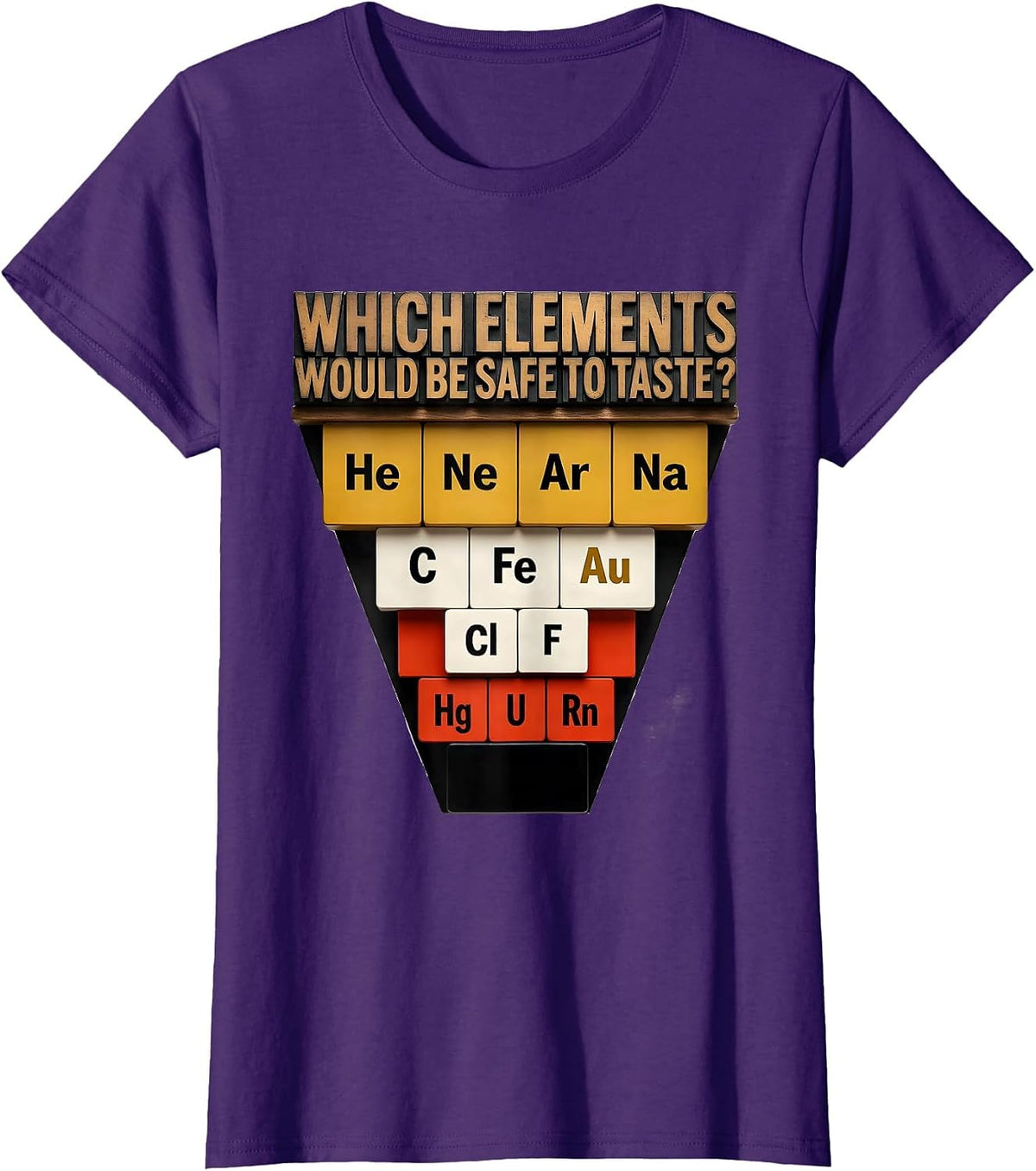 Women's Which Elements Would Be Safe To Taste Funny Science Teacher T-Shirt - Purple