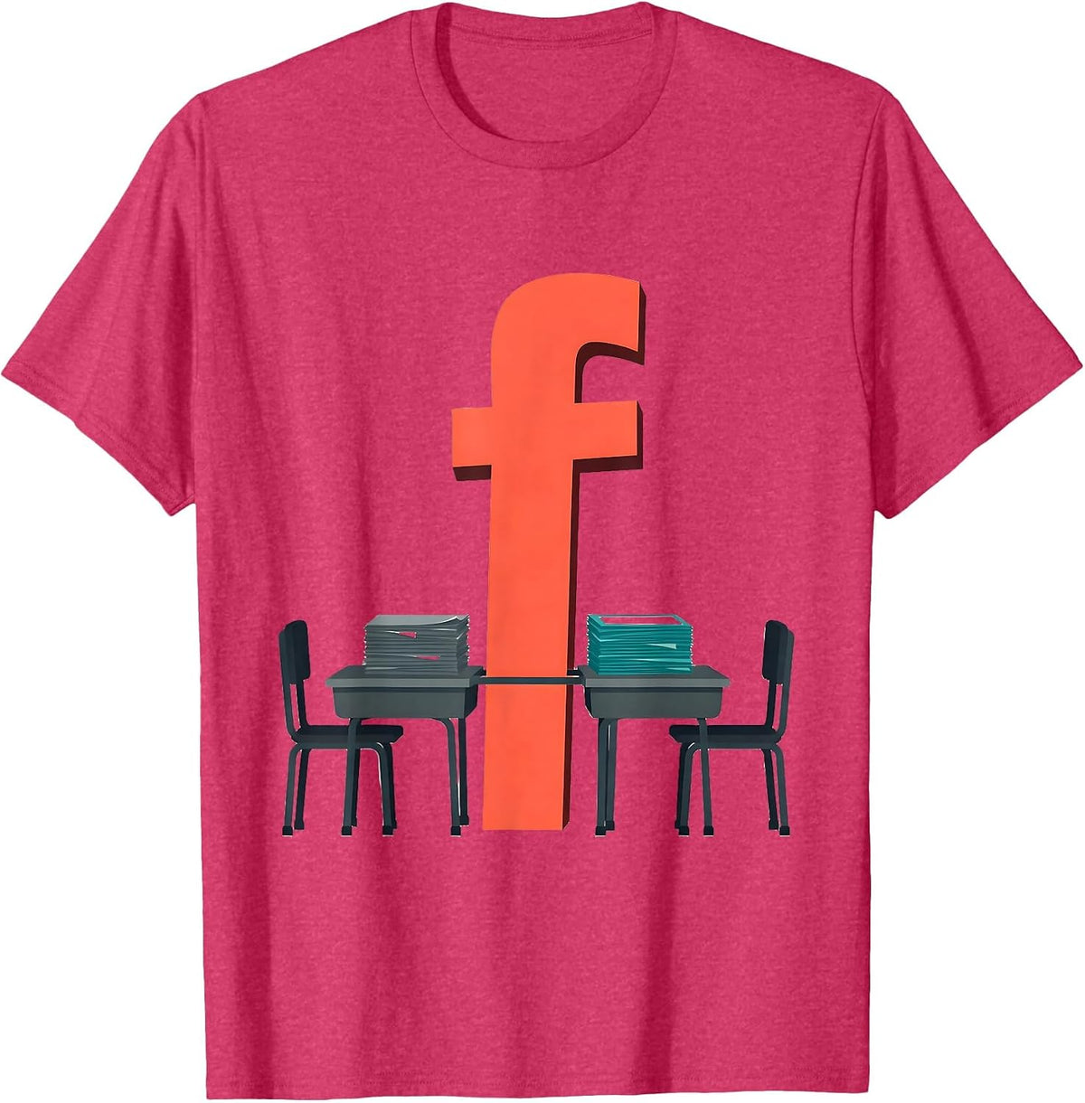 Desk Apostrophe Grammar Teacher Humor Gift T-Shirt - Red Heather