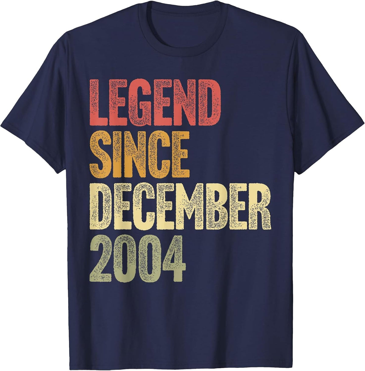 21 Year Old Legend Since December 2004 Retro 21st Birthday T-Shirt - Navy Blue