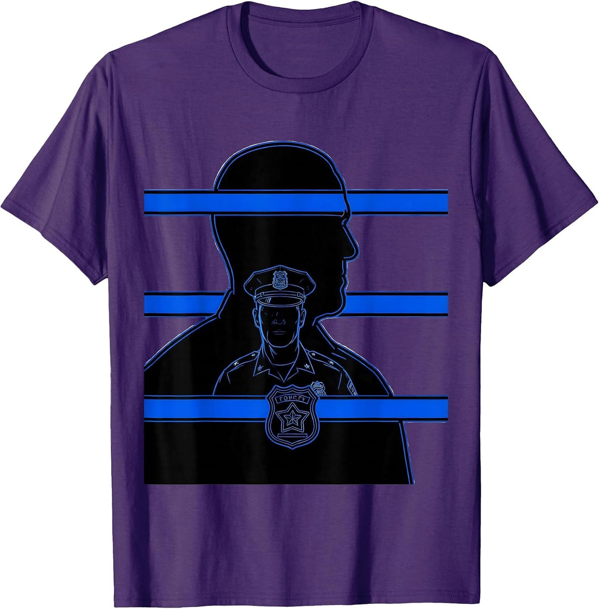 Thin Blue Line Police Family Mom Sentimental Pride T-Shirt - Purple