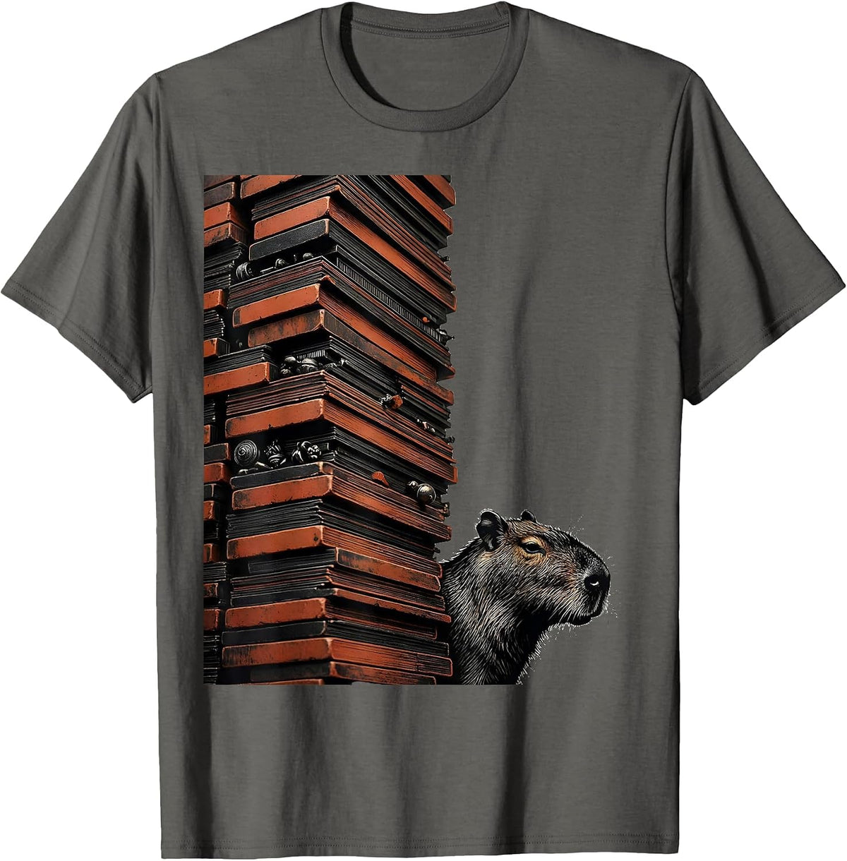 Capybara Meme Funny Animal Humor Video Games T-Shirt - Asphalt Grey