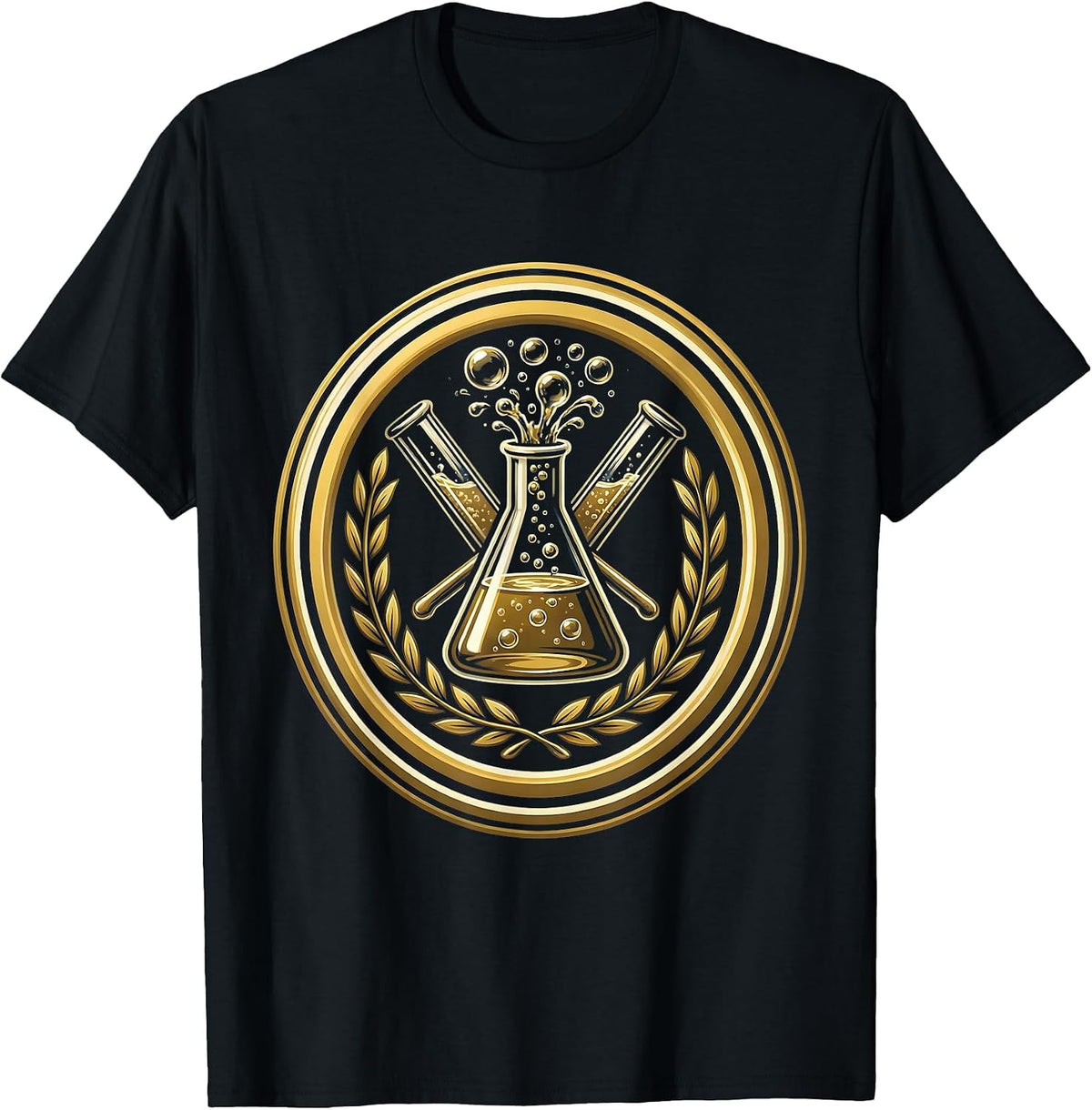 Men's Science Teacher Colorful Chemical Reaction Beaker T-Shirt - Black
