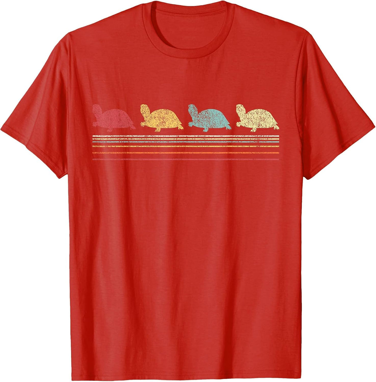 Vintage Tortoises Turtle Lover Funny Tortoise Retro T-Shirt - Red