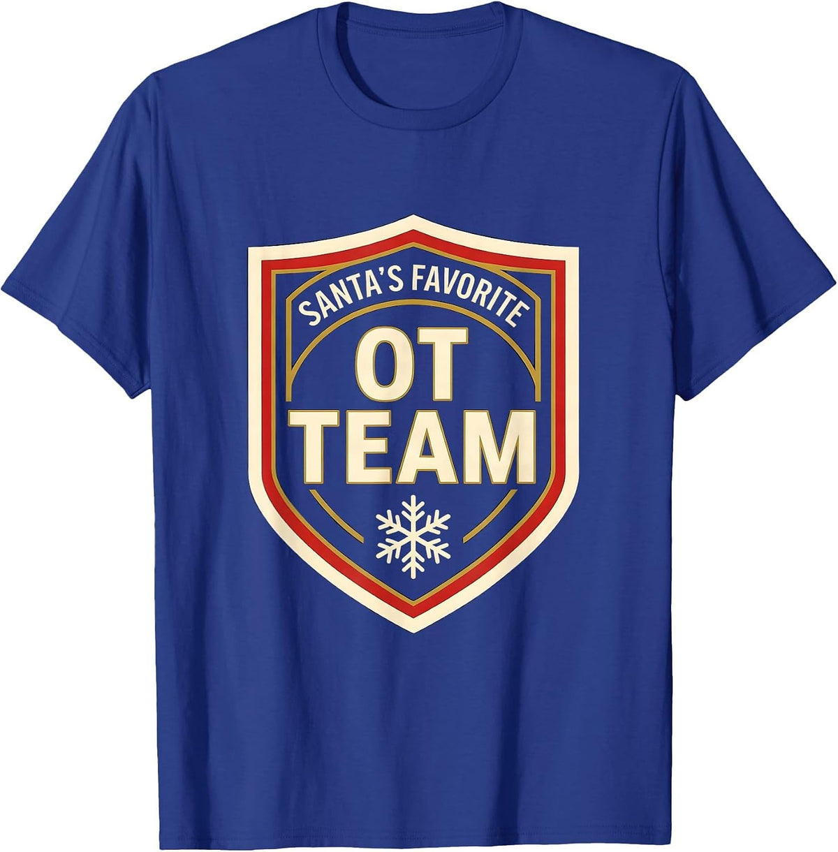 Santa's Favorite OT Team Funny Occupational Therapy T-Shirt - Royal Blue