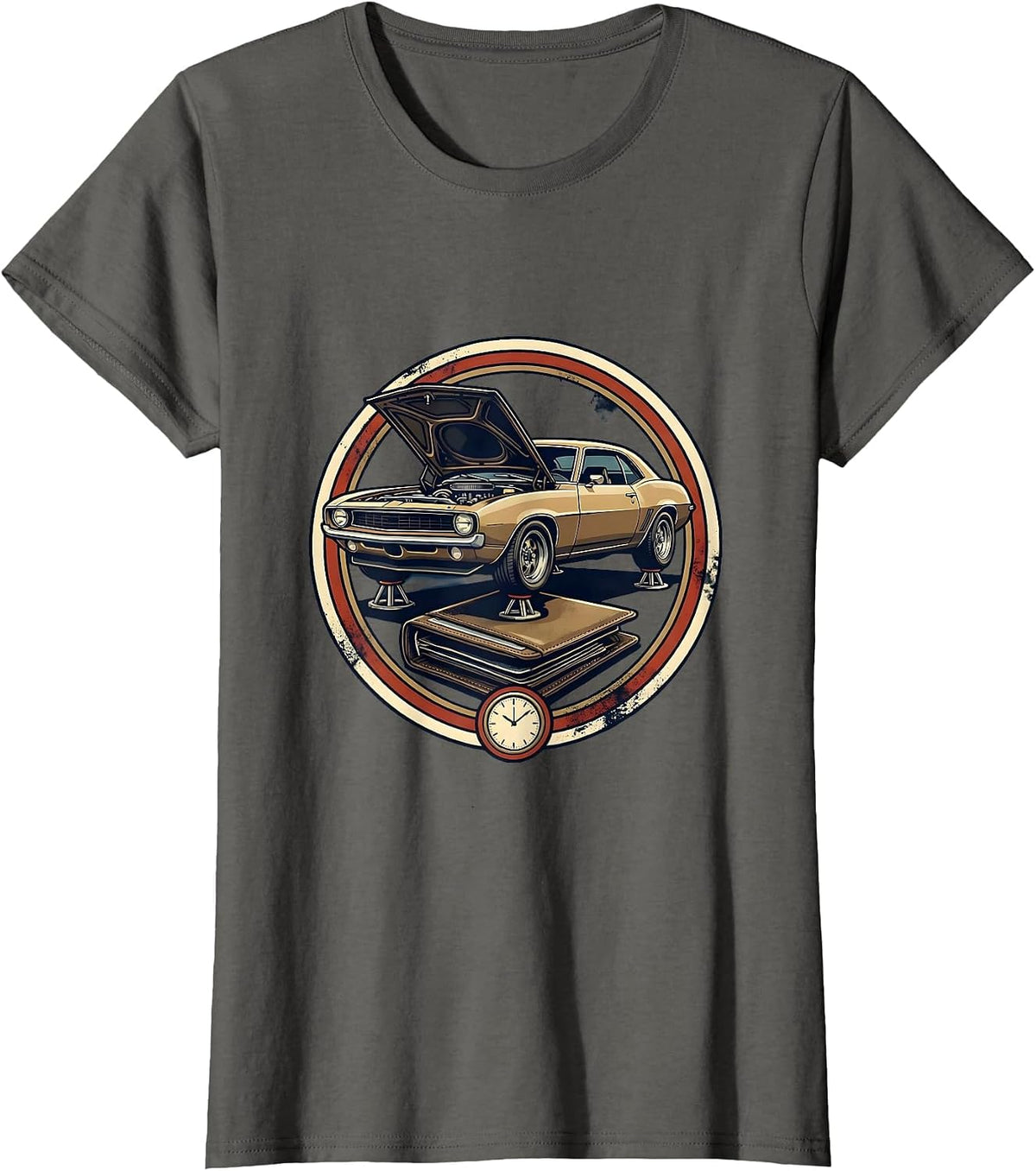 Women's Sealed Classic Coupe Garage Humor Car Enthusiast T-Shirt - Asphalt Grey