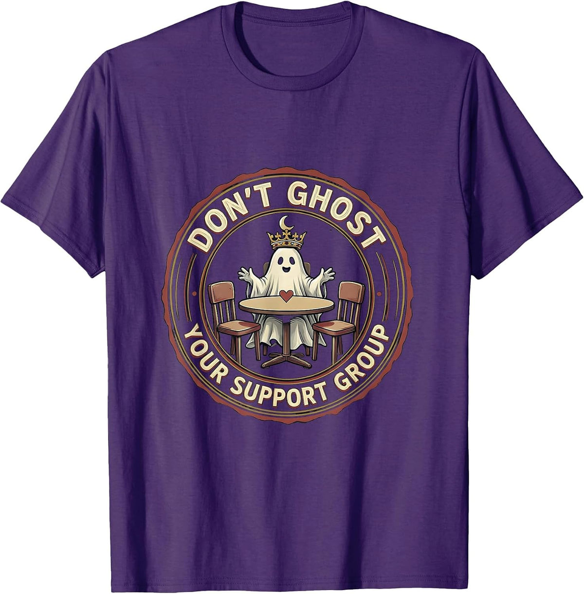Don't Ghost Your Support Group Mental Health Halloween T-Shirt - Purple