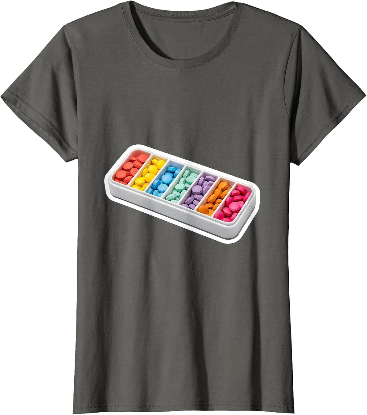 Women's Occupational Therapy Pill Organizer Graphic T-Shirt - Asphalt Grey