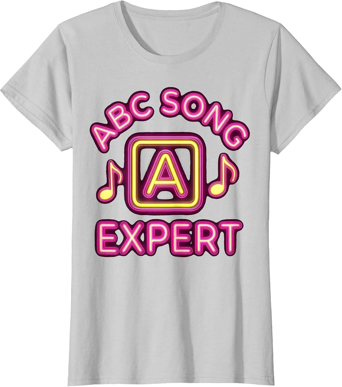 ABC Song Expert Daycare Teacher Design T-Shirt - Silver Grey