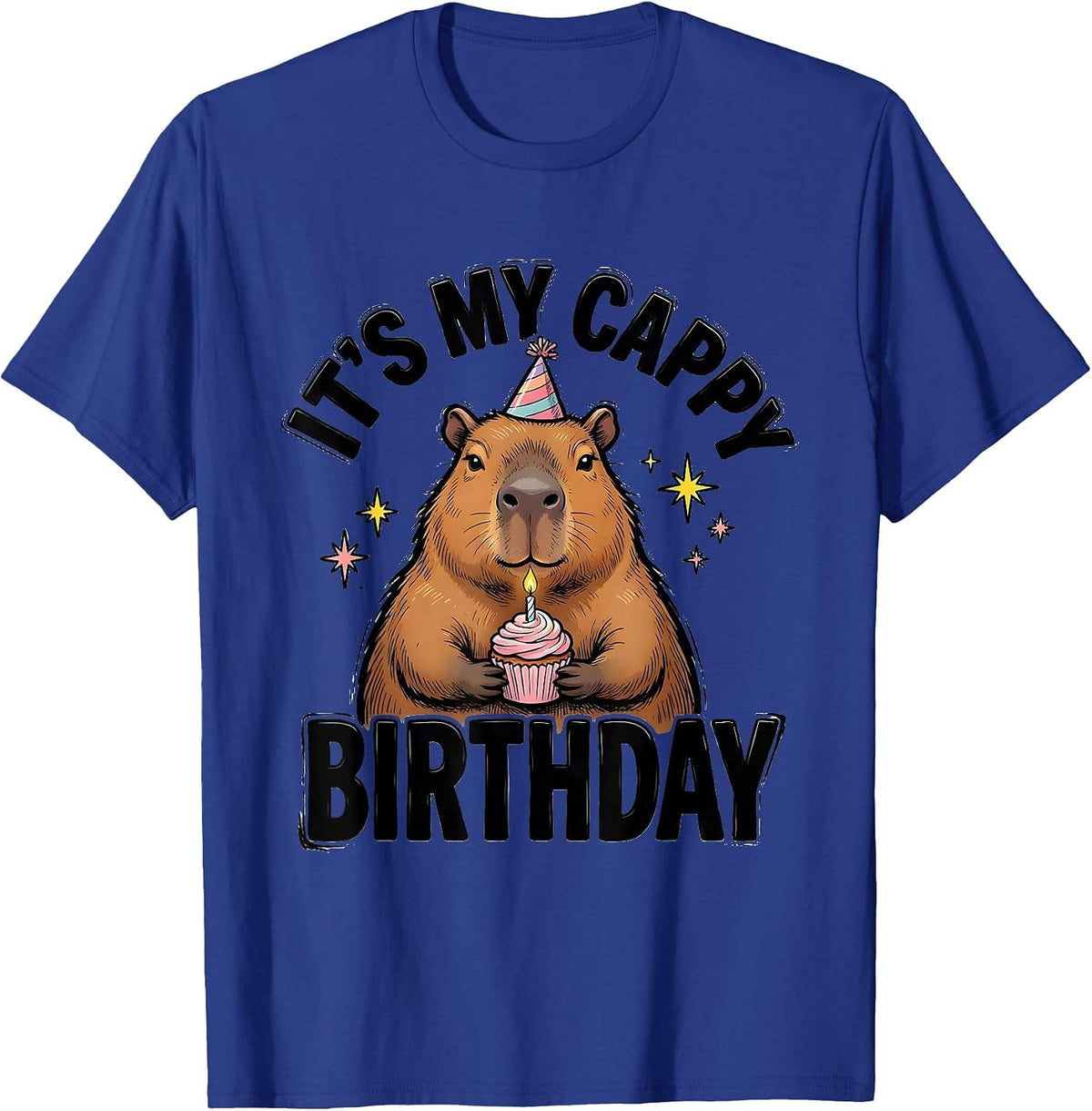 It’s My Cappy Birthday Kawaii Capybara Birthday Gift T-Shirt - Royal Blue