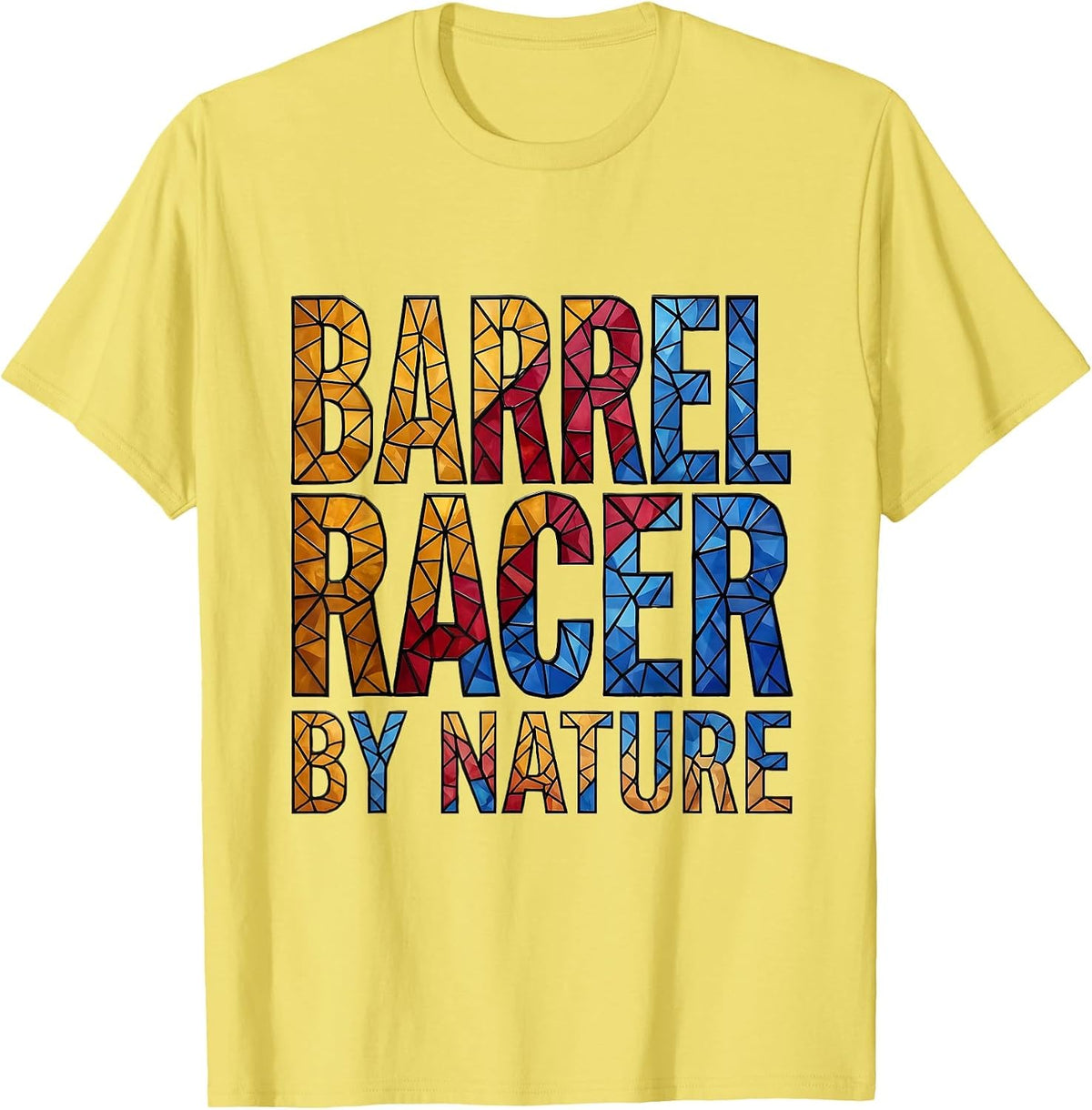 Men's Barrel Racer By Nature Cowgirl Design T-Shirt - Lemon Yellow