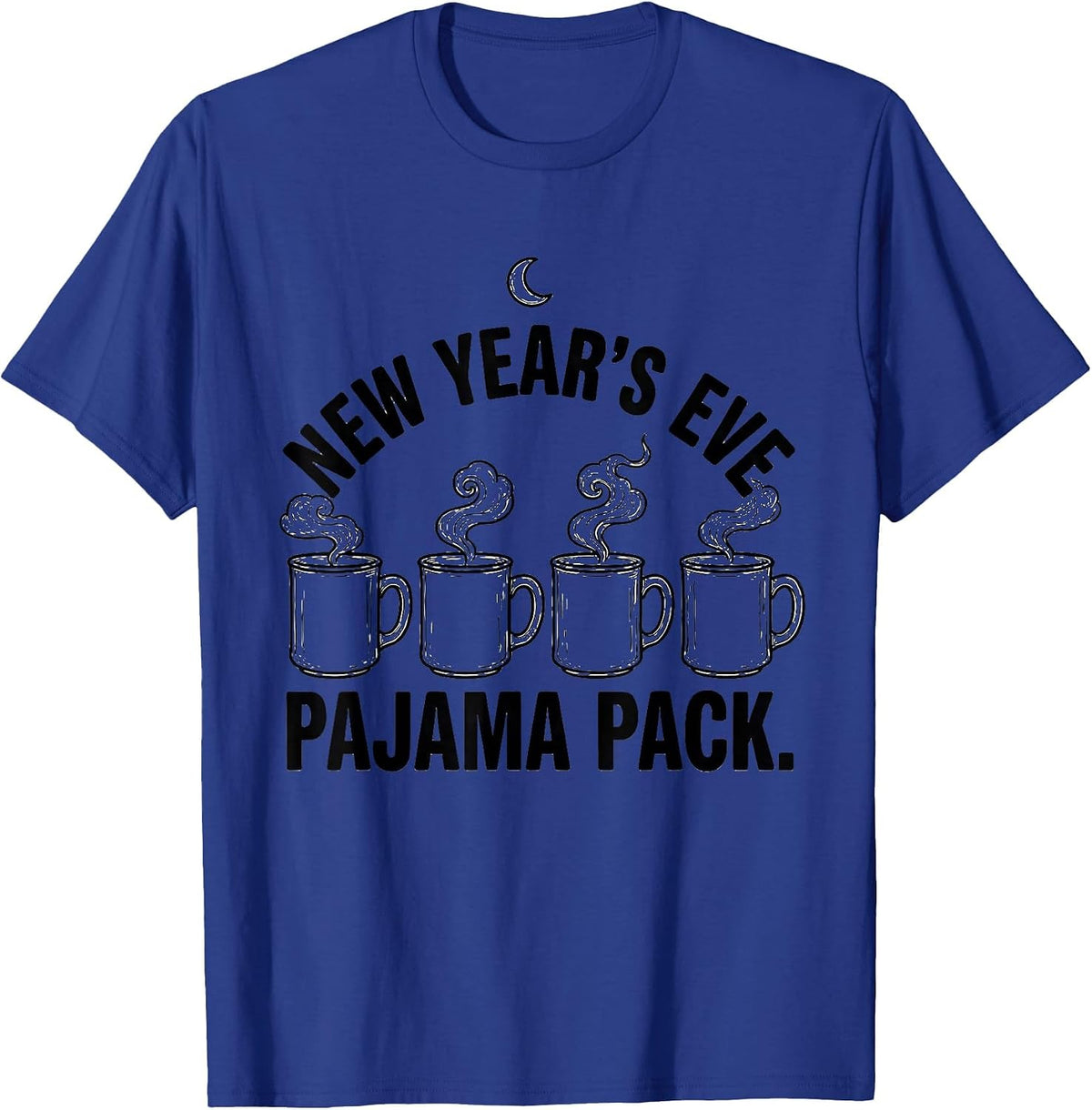 New Year's Eve Pajama Pack Funny Family Party Matching T-Shirt - Royal Blue