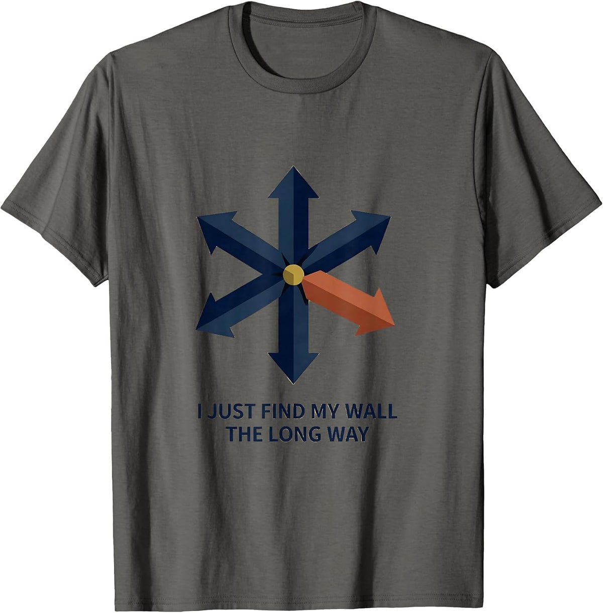 I Just Find My Wall The Long Way Funny Line Dance Group T-Shirt - Asphalt Grey