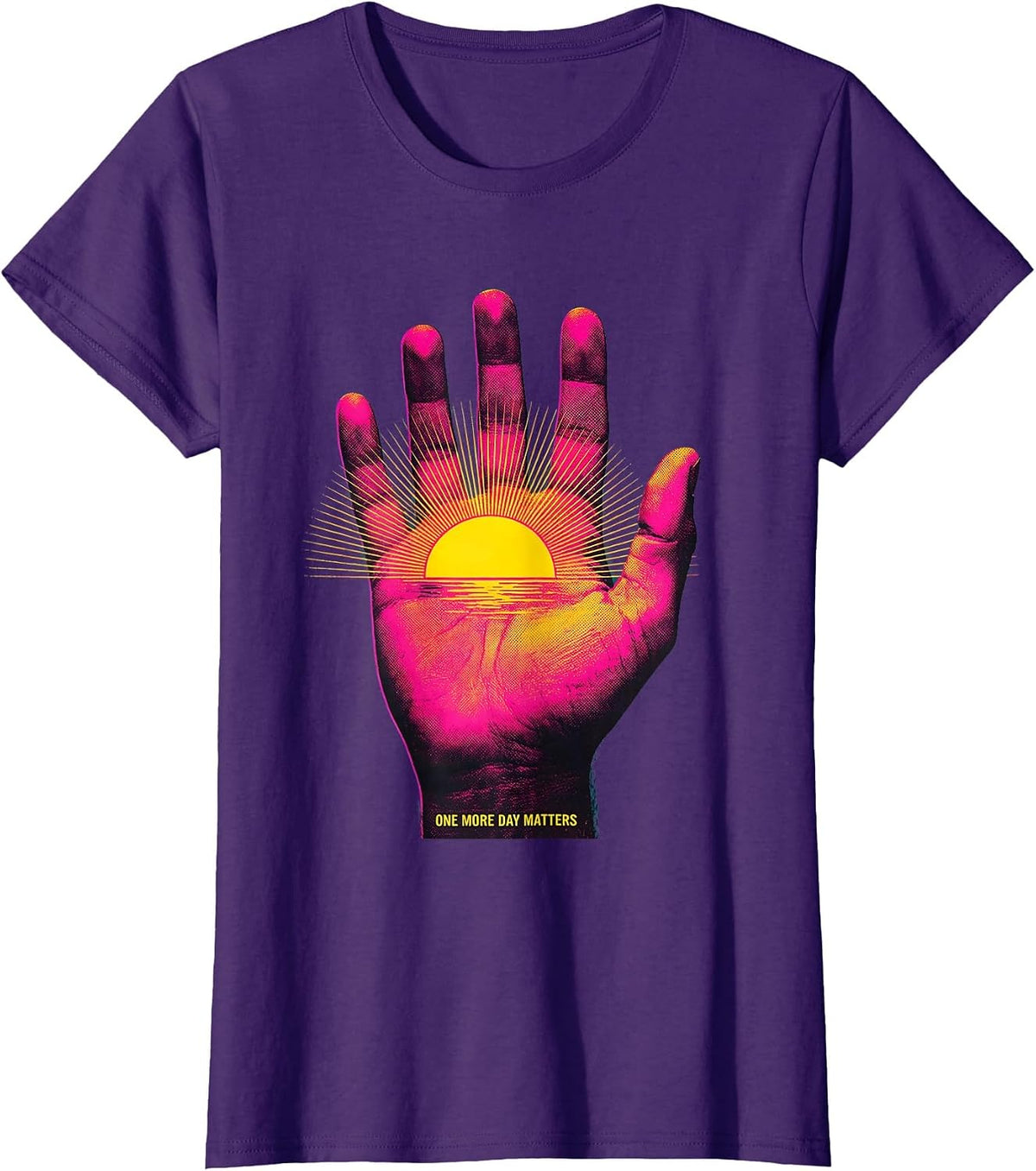 Women's One More Day Matters Suicide Prevention Design T-Shirt - Purple