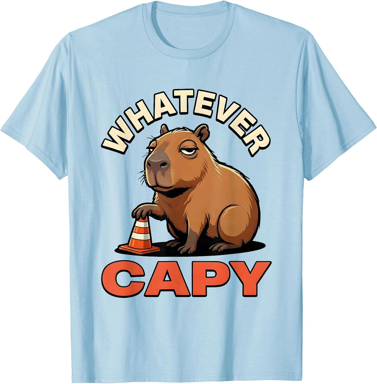 Men's Whatever, Capy Funny Capybara Animal Meme Gamer T-Shirt - Baby Blue