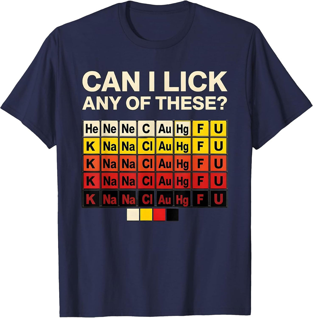 Can I Lick Any Of These Funny Periodic Table Science Teacher T-Shirt - Navy Blue