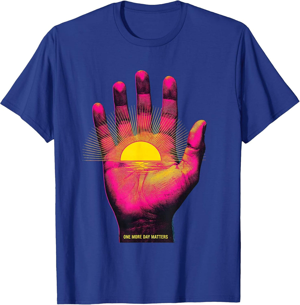 Men's One More Day Matters Suicide Prevention Design T-Shirt - Royal Blue