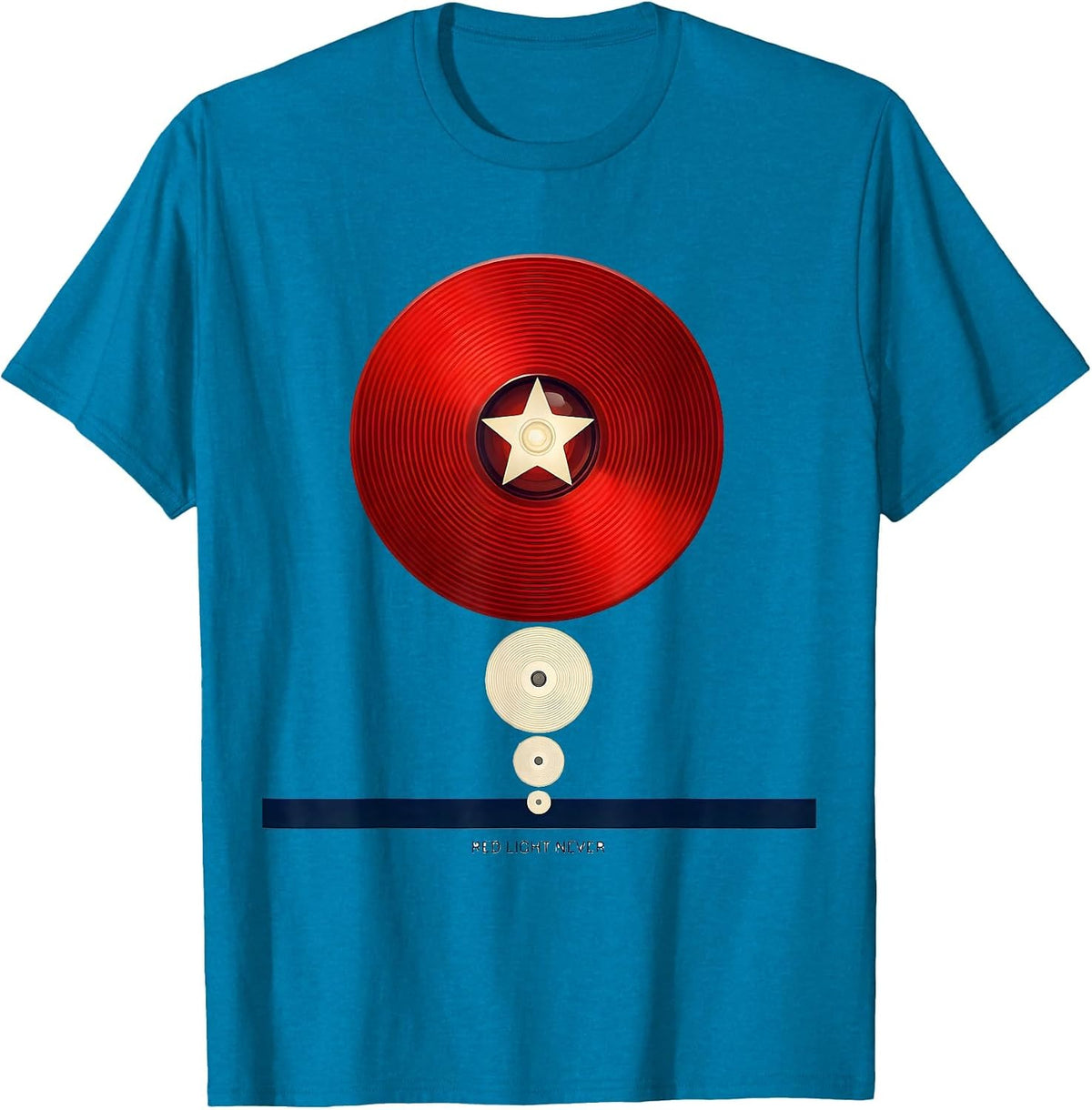 Red Light Never Editorial Conceptual Racing Fan American T-Shirt - Sapphire Blue