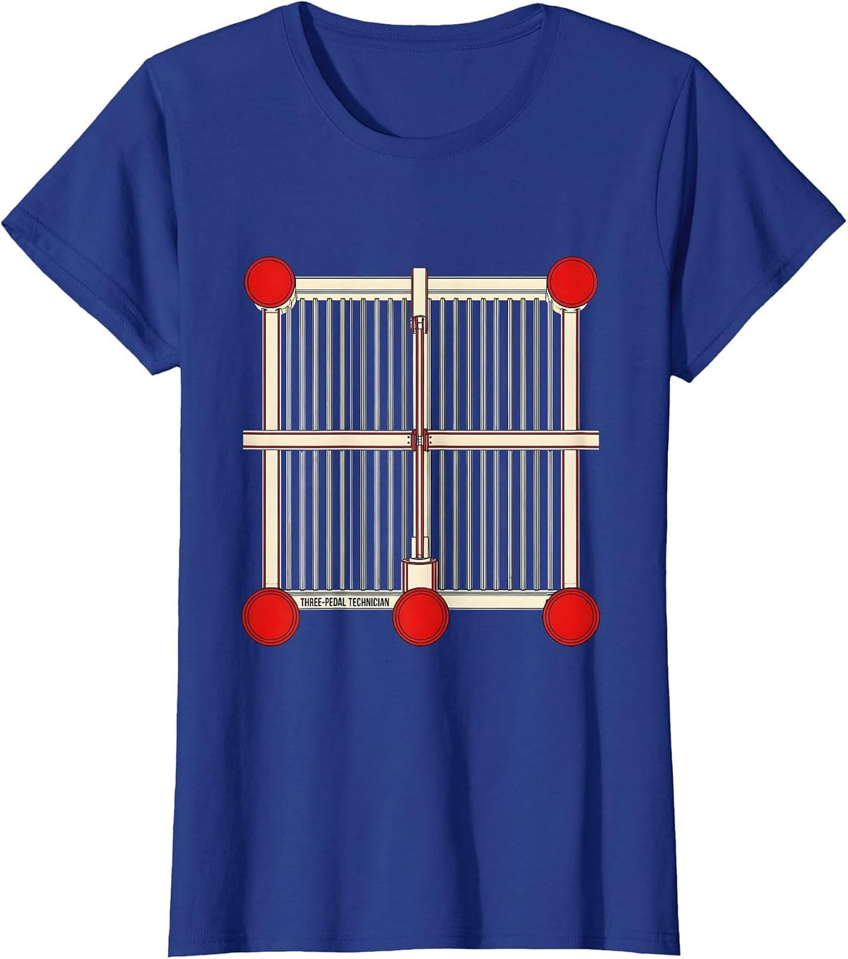 Women's Three-Pedal Technician Funny Manual Transmission Car T-Shirt - Royal Blue