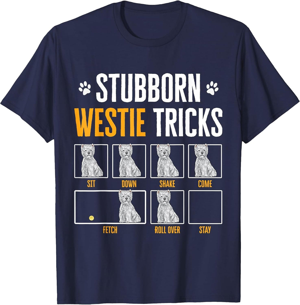 Westie Dog West Highland White Terrier T-Shirt - Navy Blue