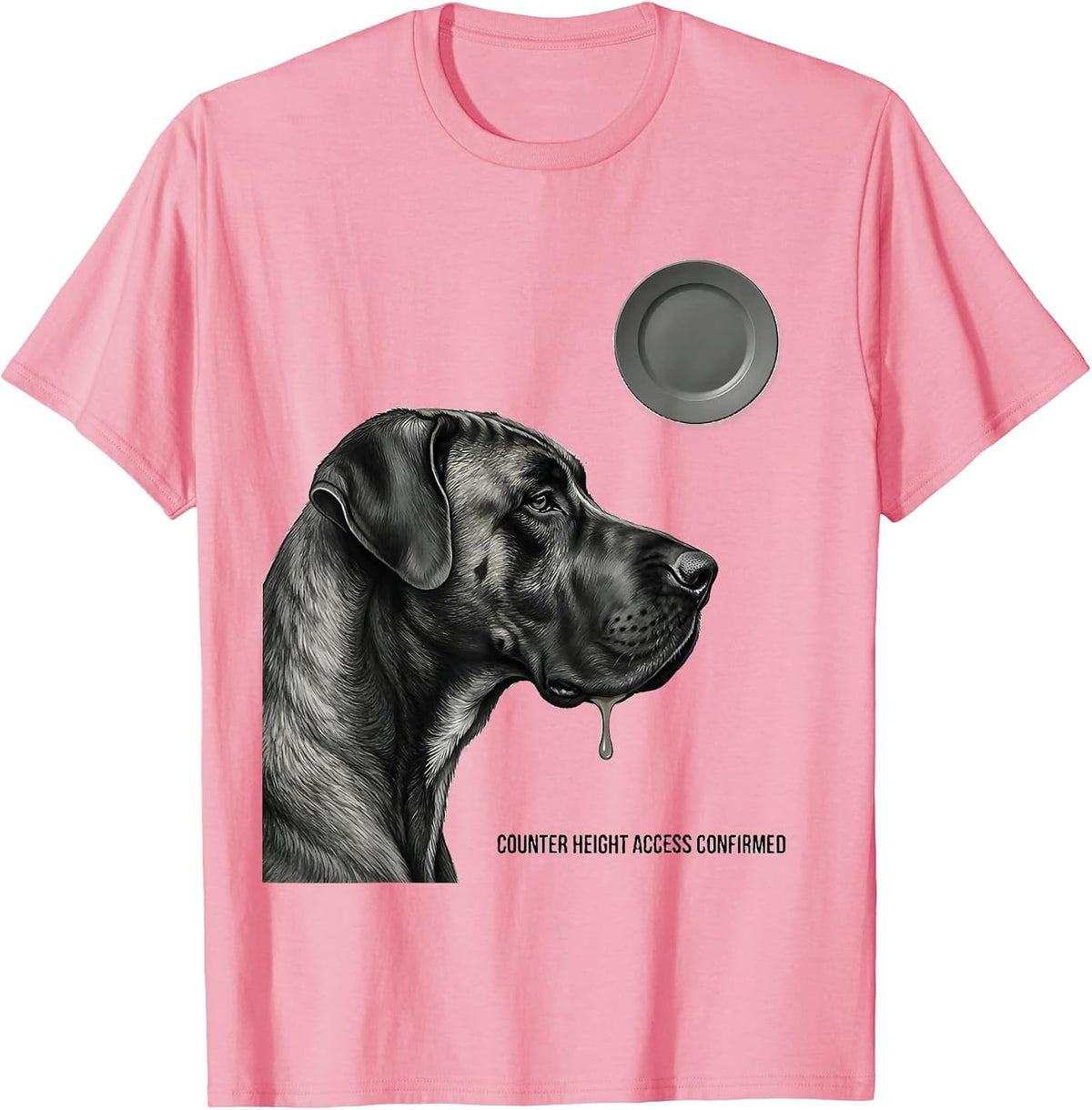 Men's Counter Height Access Confirmed Funny Great Dane Dog Mom Dog T-Shirt - Pink