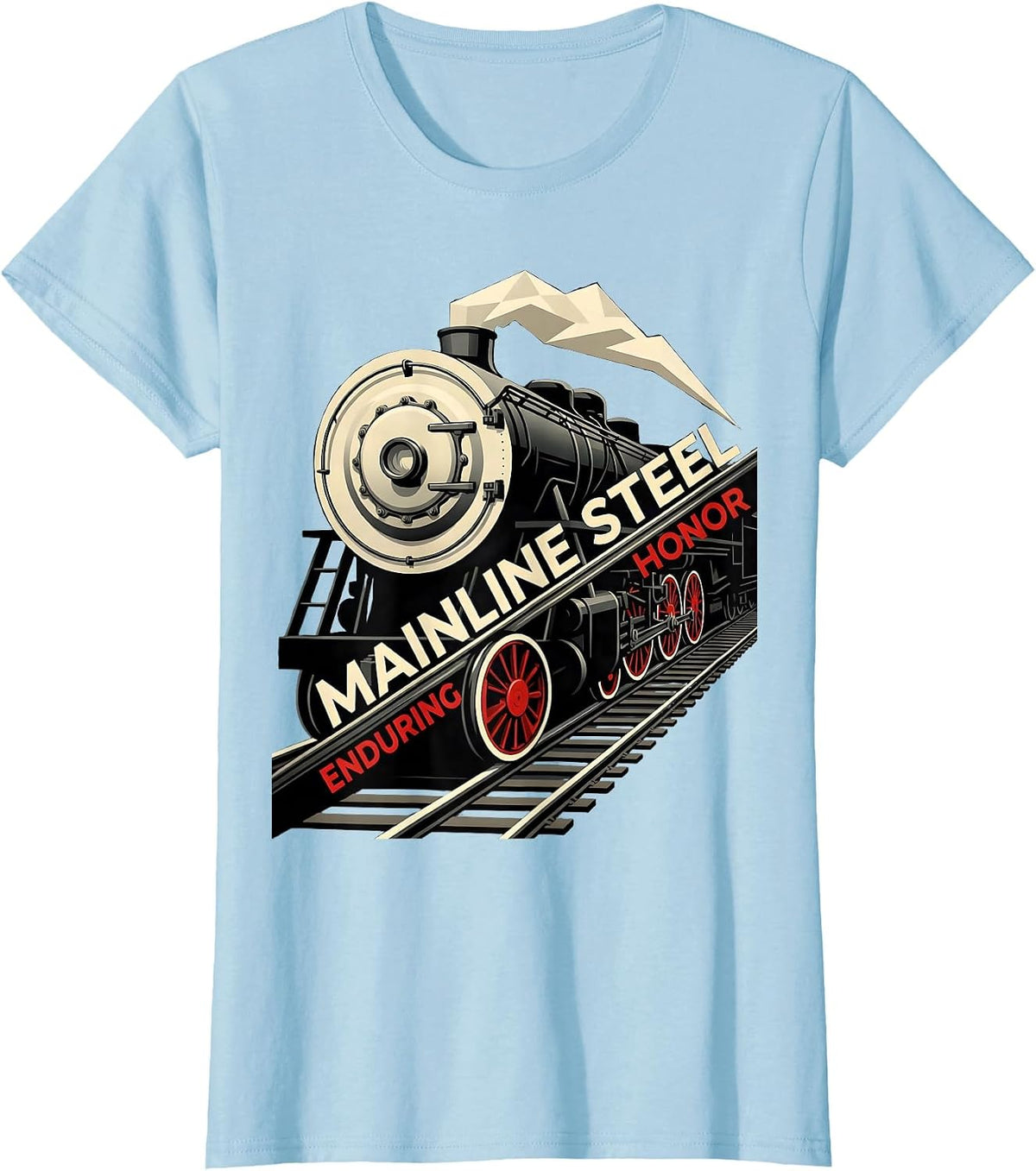 Women's Mainline Steel Enduring Honor Constructivist Steam T-Shirt - Baby Blue