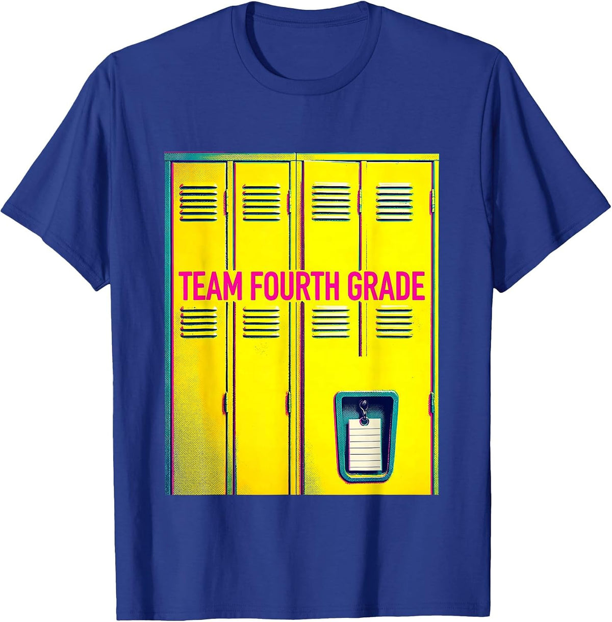 Men's Team Fourth Grade Risograph Back To School Student Teacher T-Shirt - Royal Blue