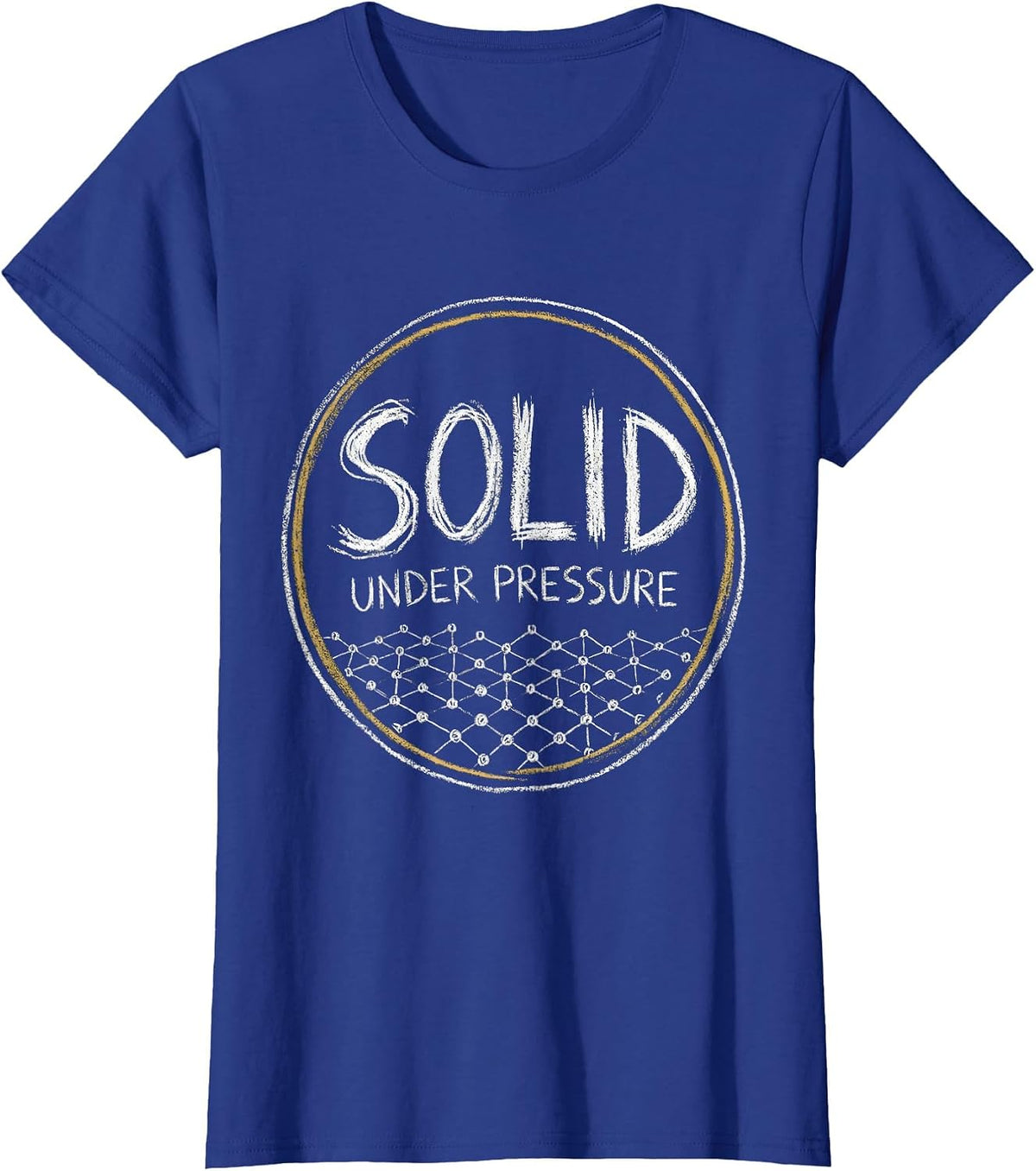 Women's Solid Under Pressure Funny Chemistry Science Pun Gift T-Shirt - Royal Blue