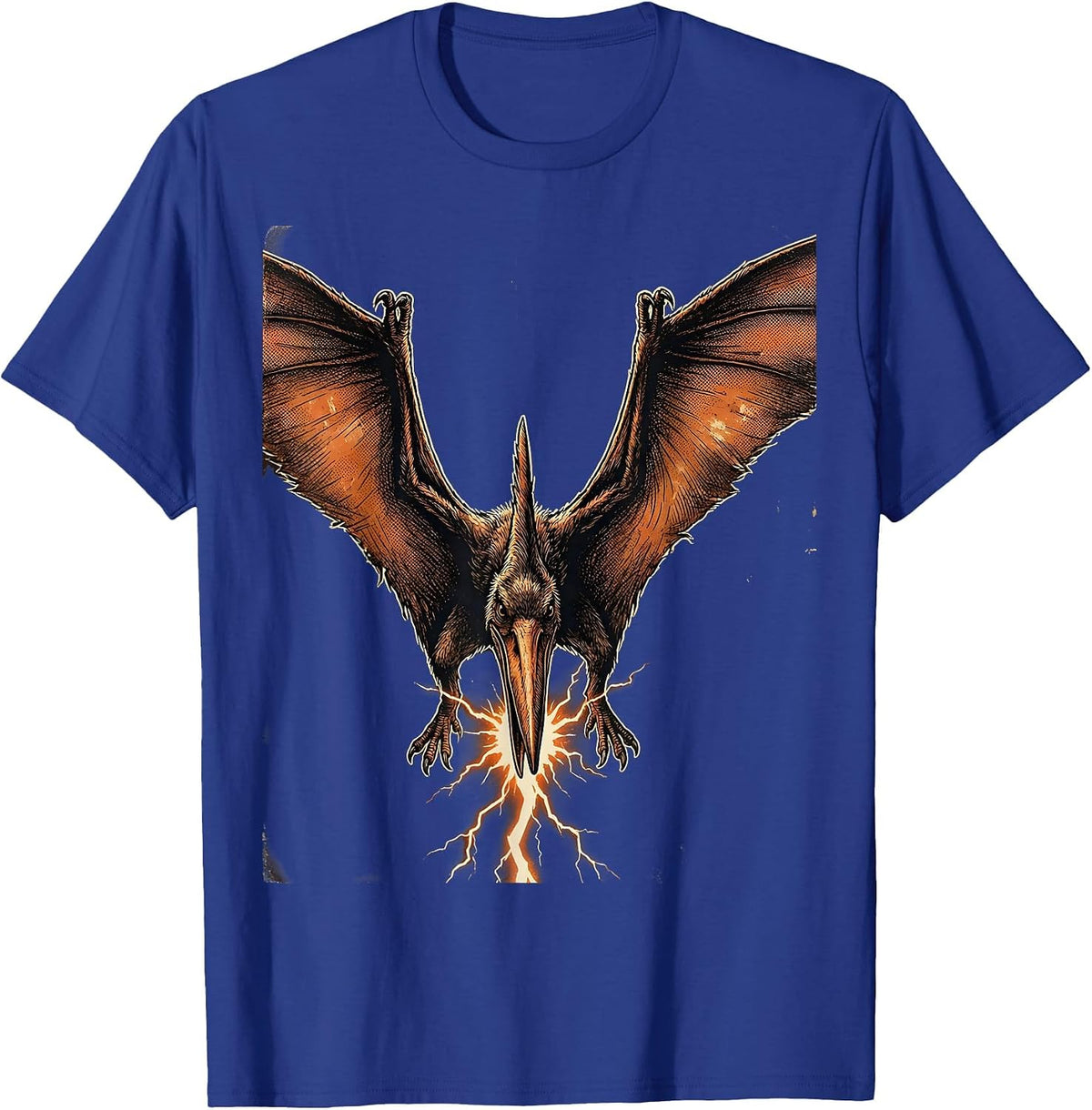 Men's Pterodactyl Lightning Bolt Dinosaur Graphic T-Shirt - Royal Blue