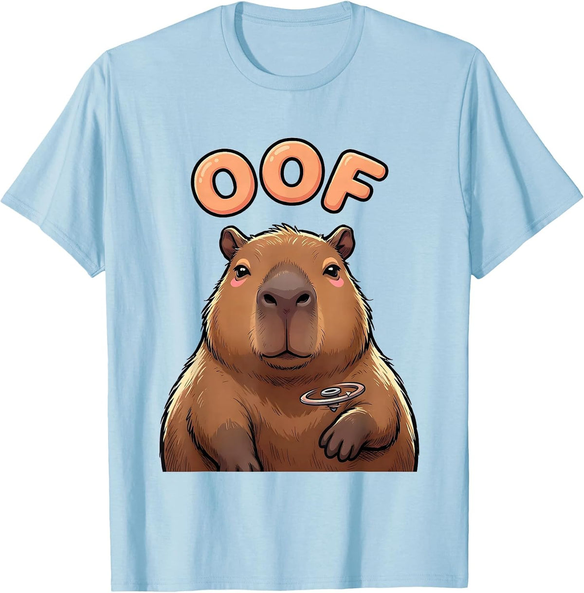 Men's Oof Cute Capybara Kawaii Animal Humor T-Shirt - Baby Blue